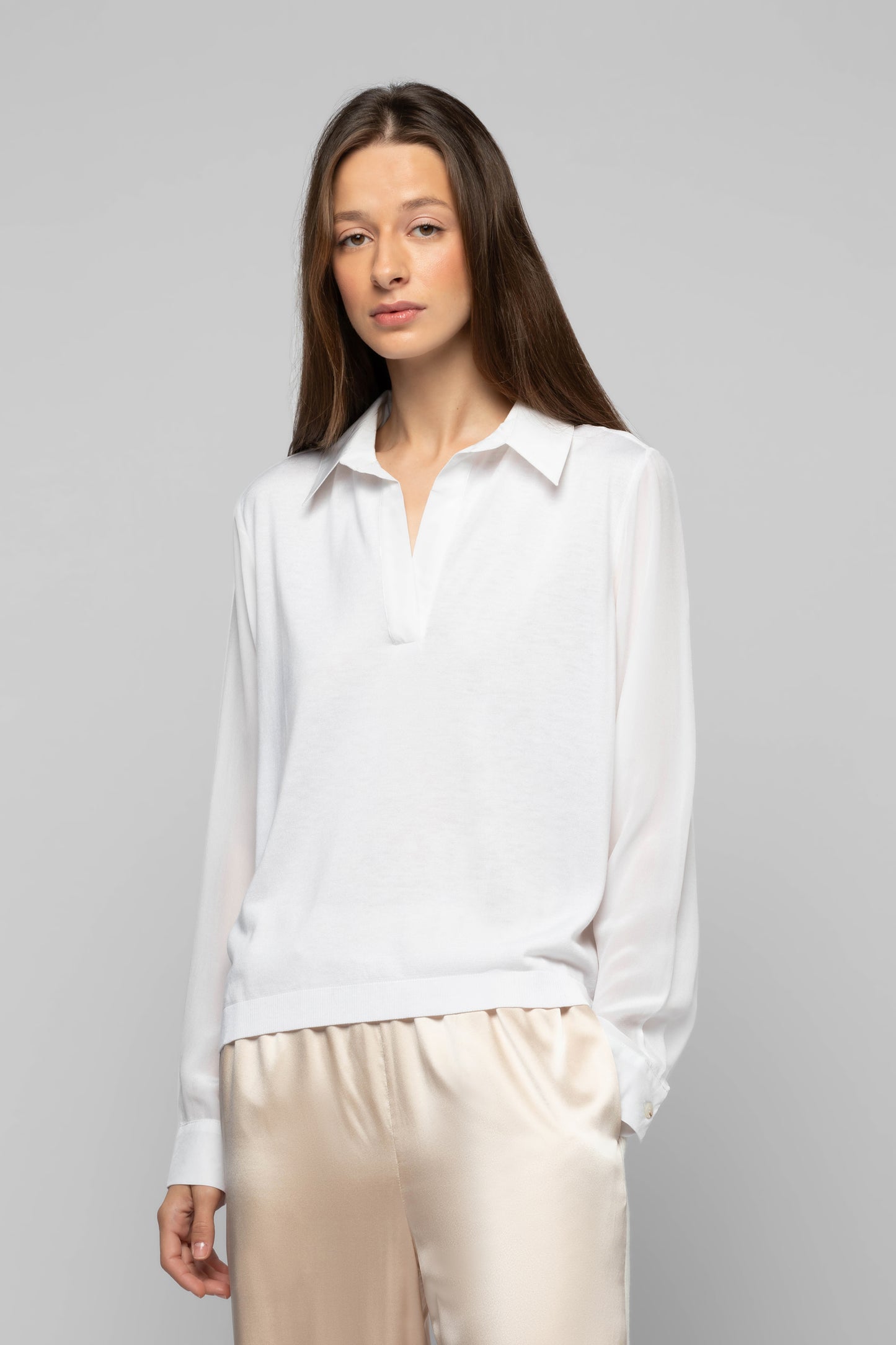 Pull Panny blanc en laine et soie mode femme luxe