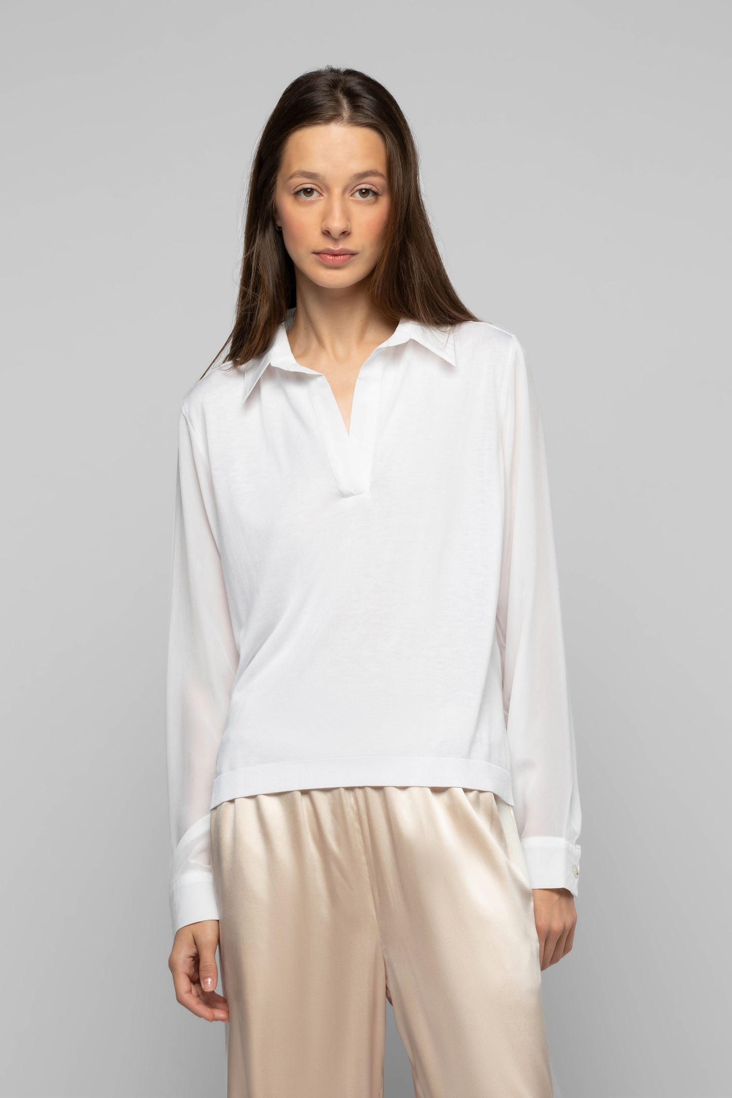 Pull Panny blanc en laine et soie mode femme luxe