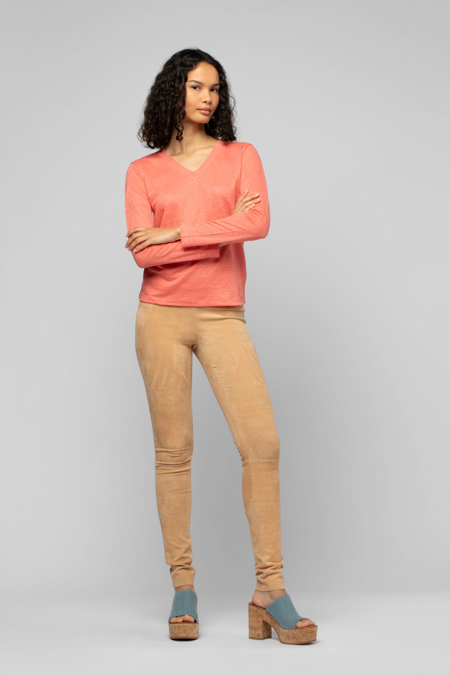 Perlegging En Daim camel en daim mode femme luxe