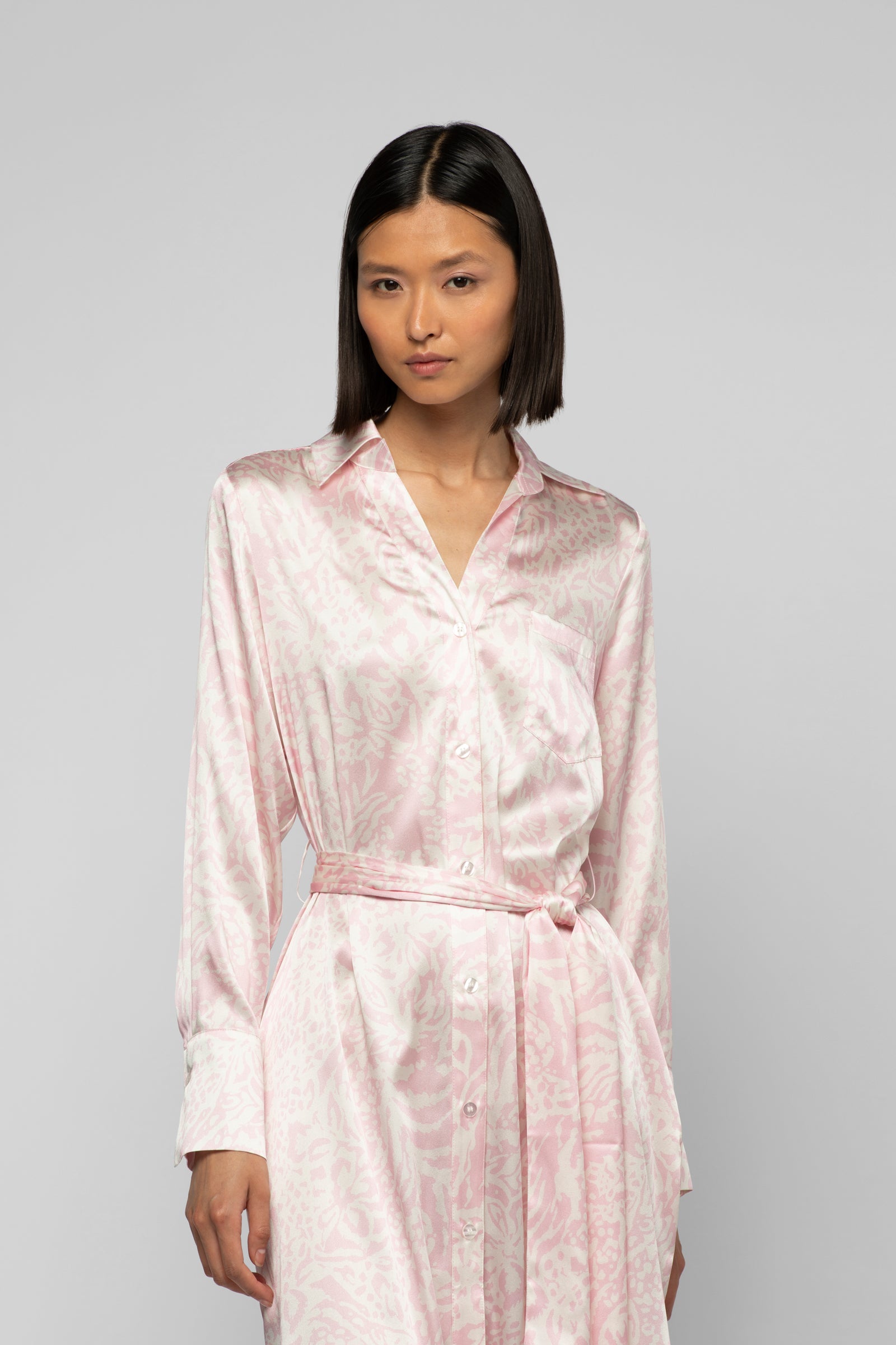 Robe Raesa léopard rose en soie mode femme luxe