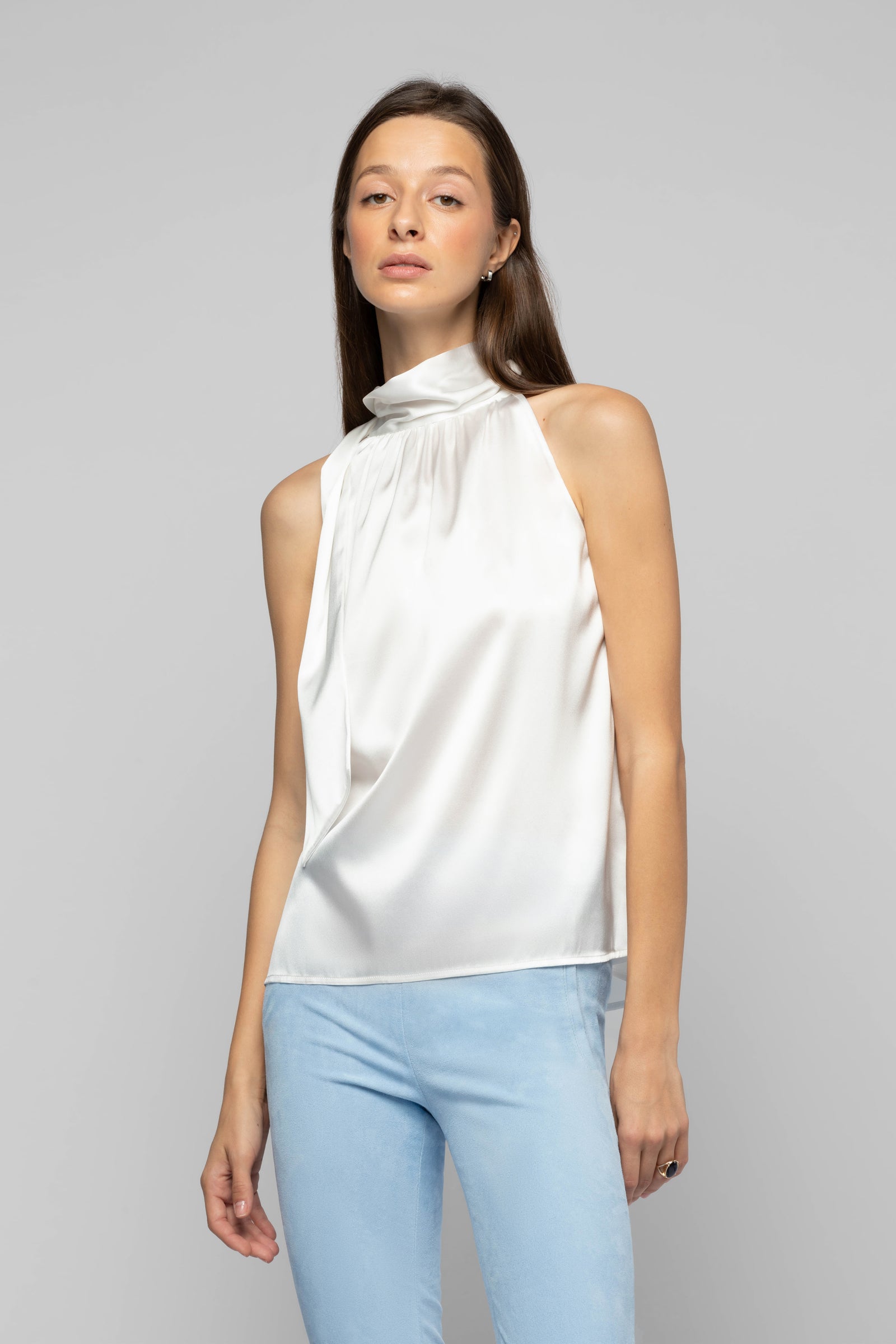 Chemisier Blanc Top En Soie Femme Chemisier Top Soie Blanc