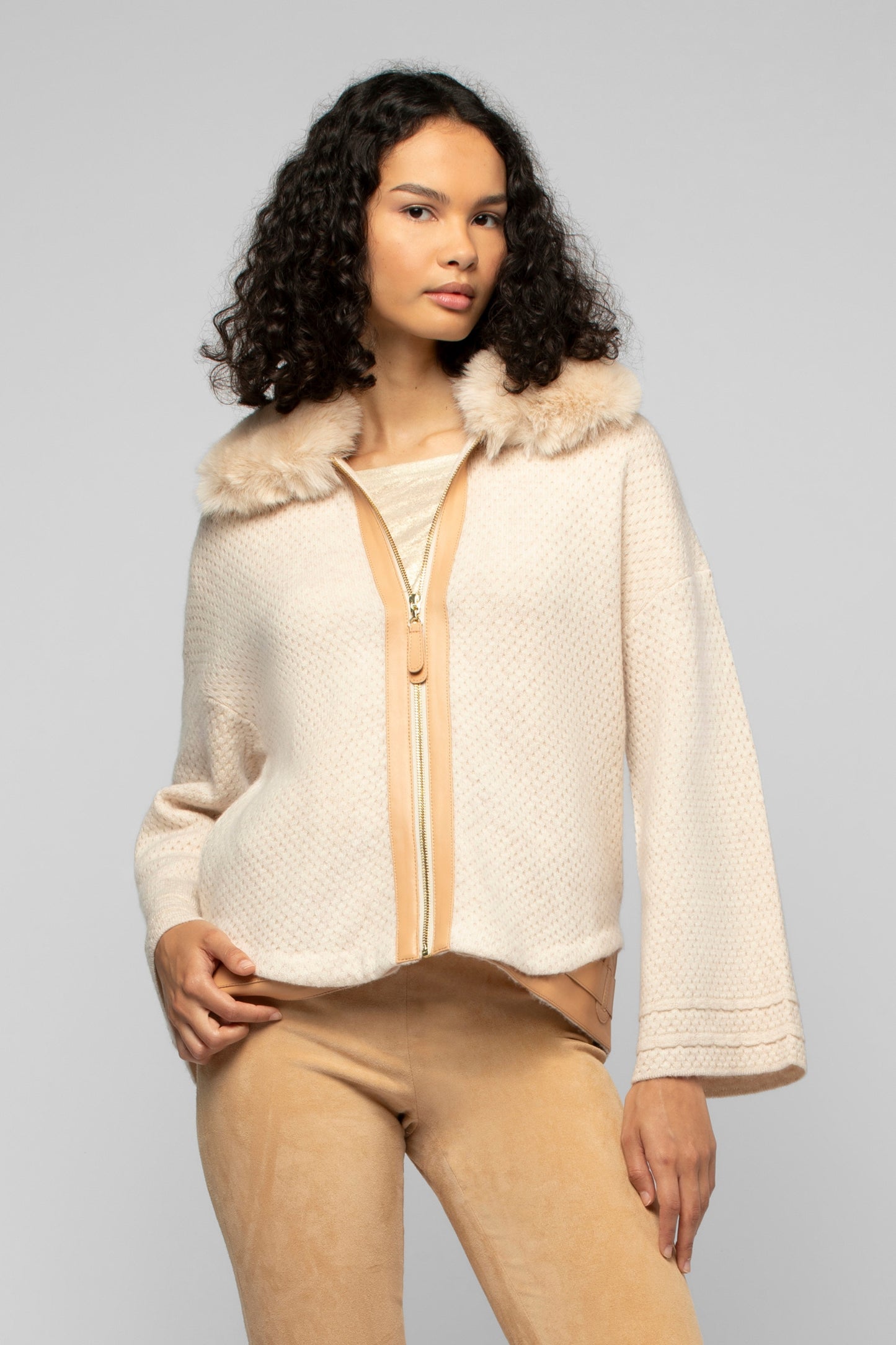 Veste Vaurora beige en laine et cachemire mode femme luxe