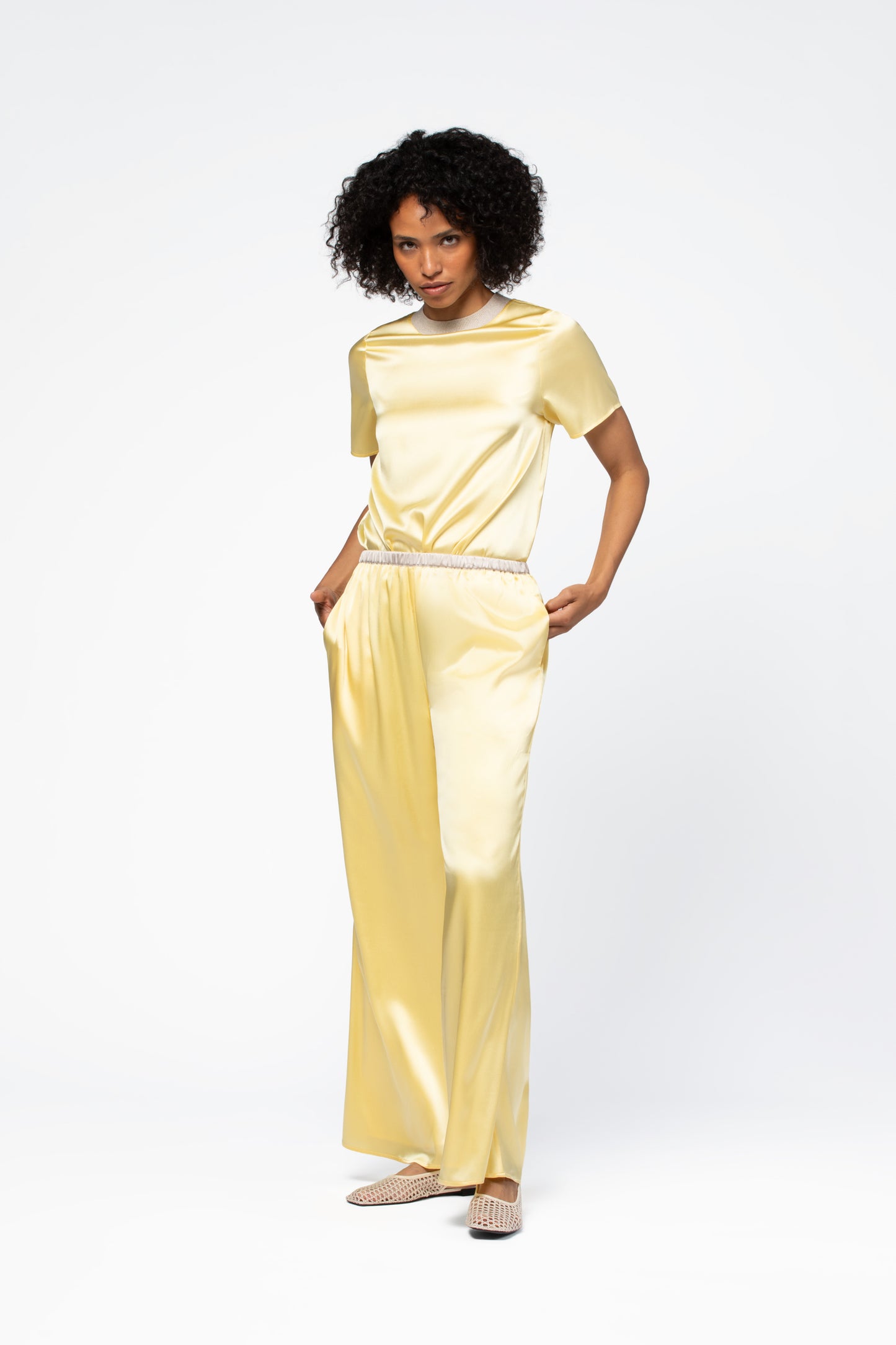 Pantalon soie femme coupe fluide luxe MAX&MOI sun