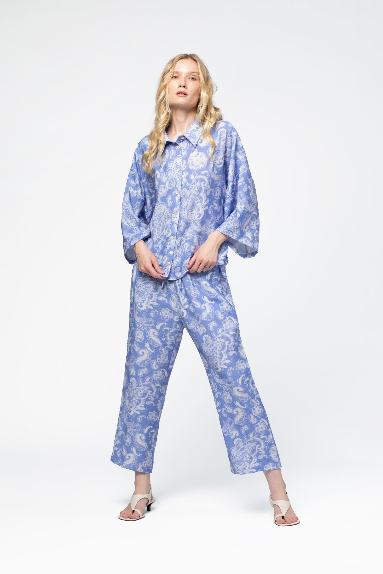 Pantalon été femme imprimé bandana mode luxe MAX&MOI style élégant
