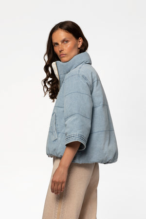 Doudoune coton femme mode luxe MAX&MOI denim & ecru