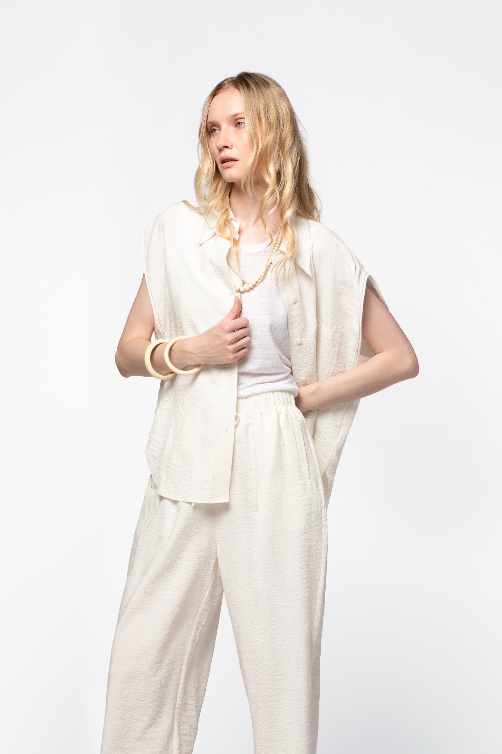 Chemise soie fluide blanc collection été MAX&MOI mode femme luxe