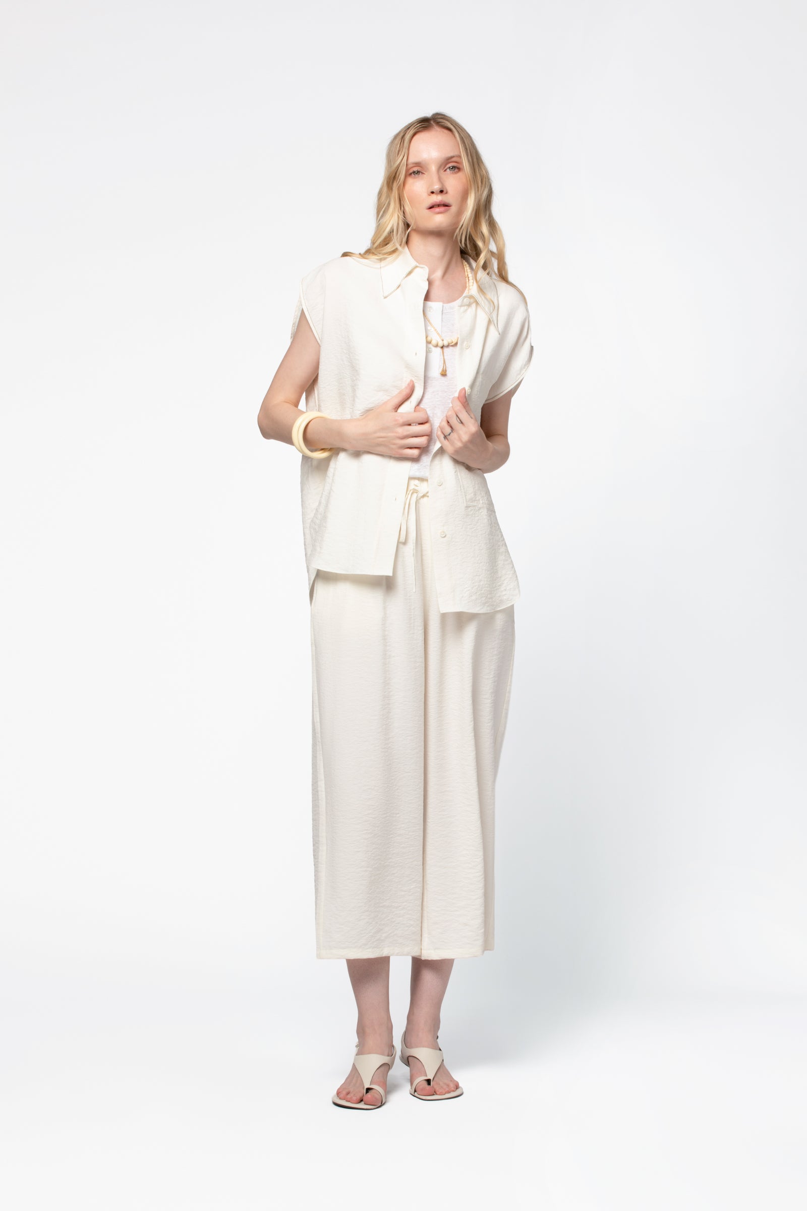 Chemise manches longues soie femme MAX&MOI silhouette contemporaine blanc