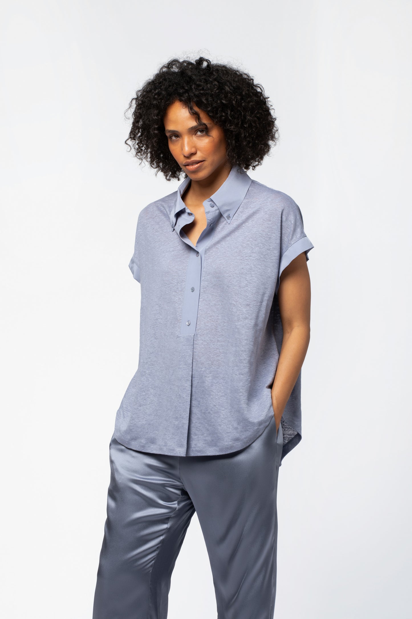 Chemisier lin femme MAX&MOI mode luxe horizon