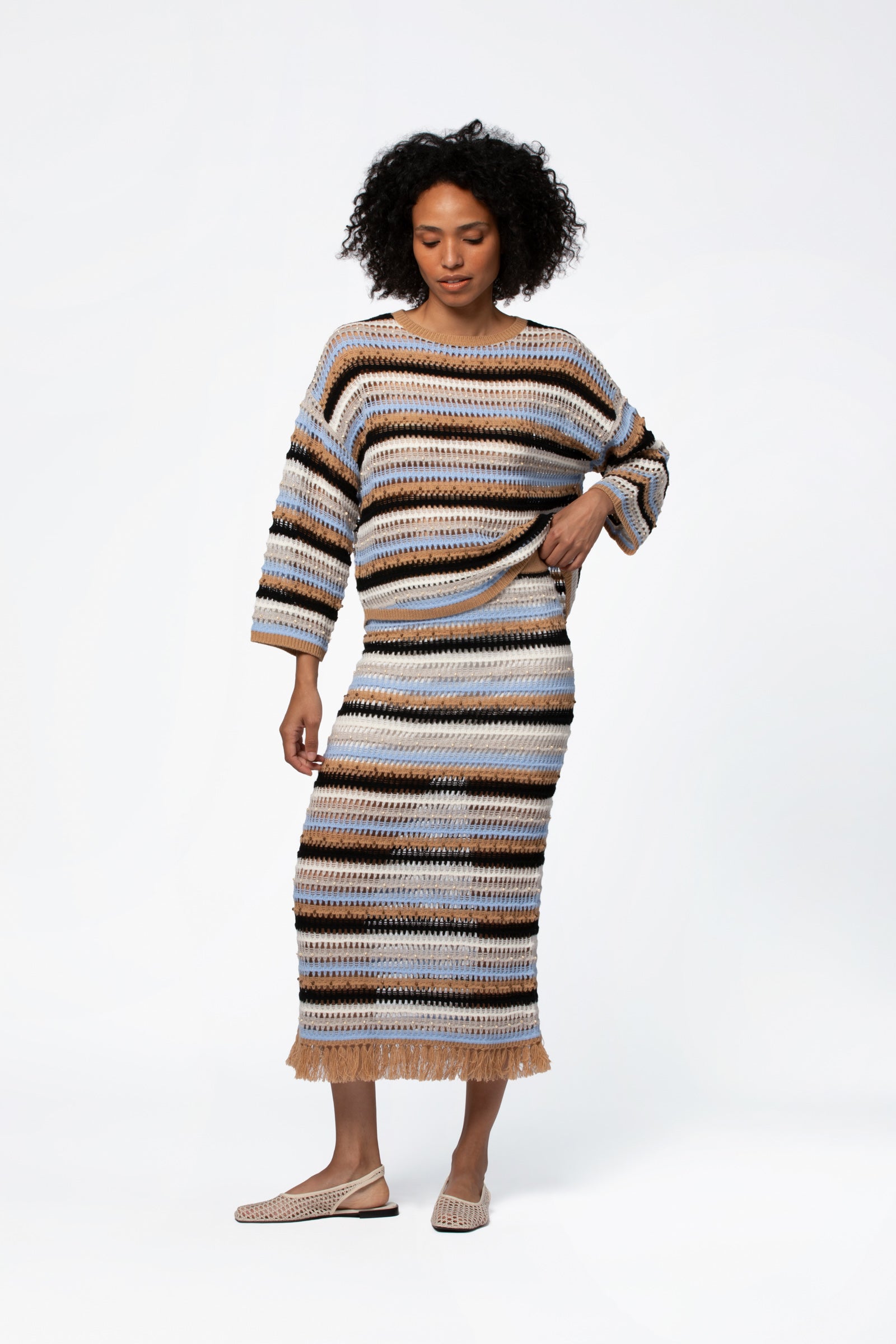 Pull cachemire femme multicolore MAX&MOI silhouette contemporaine