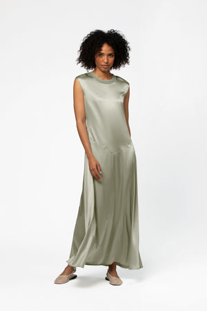 Robe soie femme MAX&MOI mode luxe vert