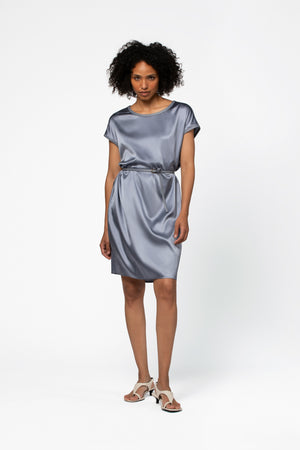 Robe soie femme MAX&MOI mode luxe bleu
