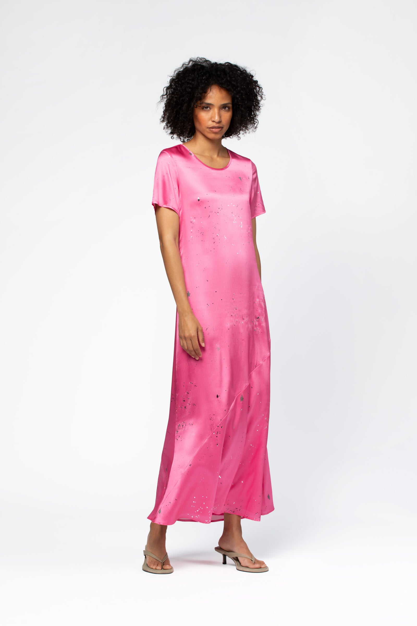 femme luxe pink dress Femme Luxe Dress Size S Bright Pink Polyester Strap Dress Gathered Bottom/Back