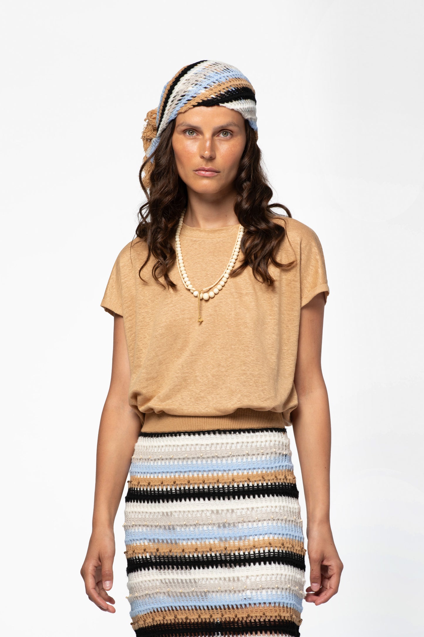 T-shirt lin femme luxe MAX&MOI marron