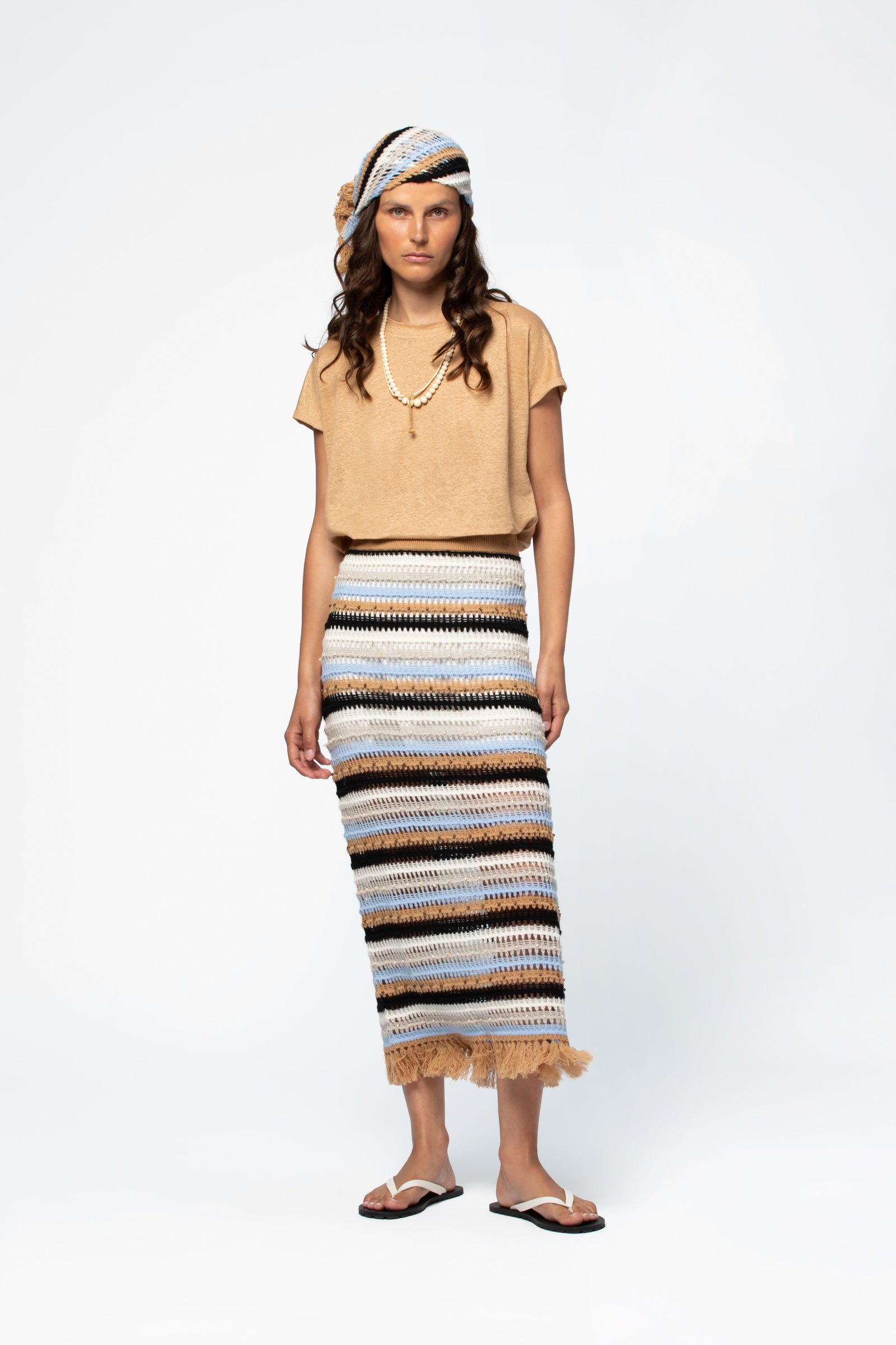 T-shirt lin respirant luxe femme MAX&MOI silhouette contemporaine marron