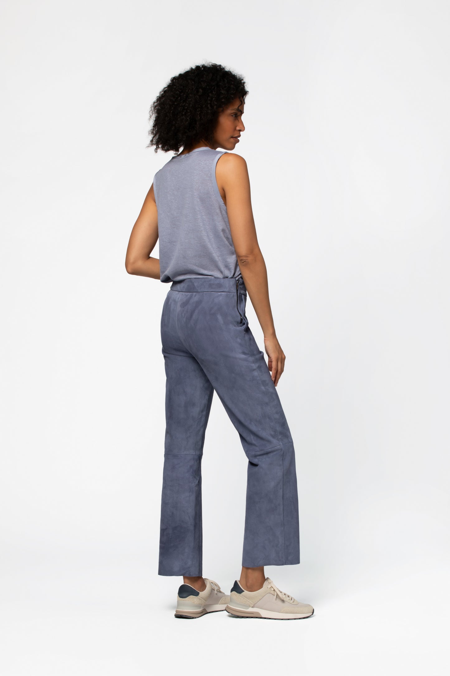 Débardeur lin respirant luxe femme MAX&MOI silhouette contemporaine bleu