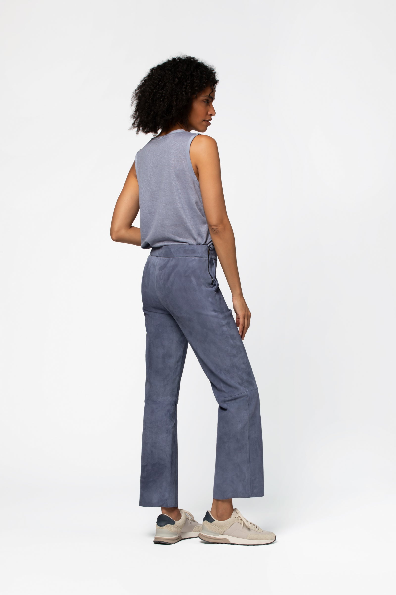 Débardeur lin respirant luxe femme MAX&MOI silhouette contemporaine bleu