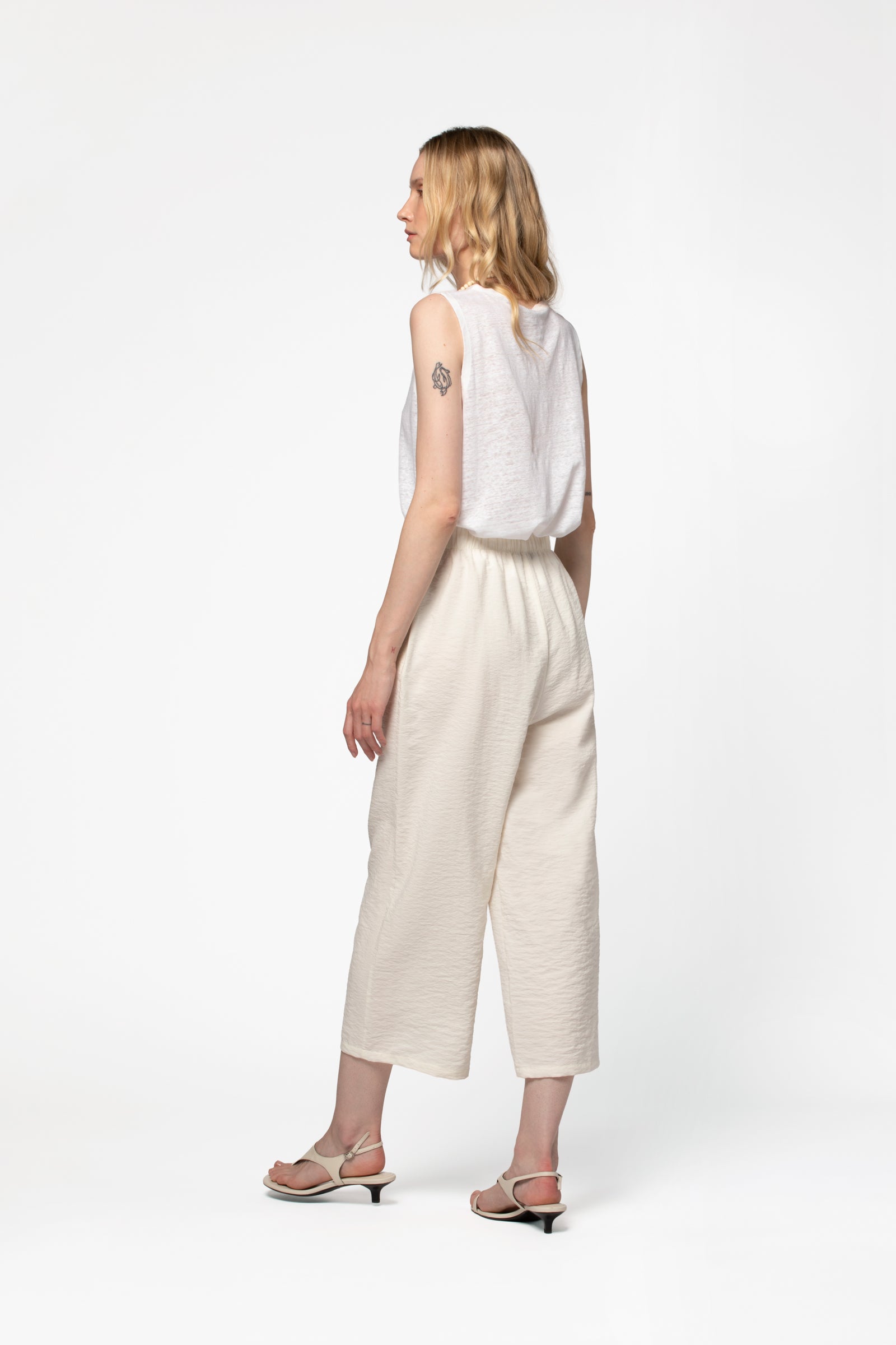 Débardeur jersey de lin style élégant MAX&MOI mode femme luxe contemporain blanc