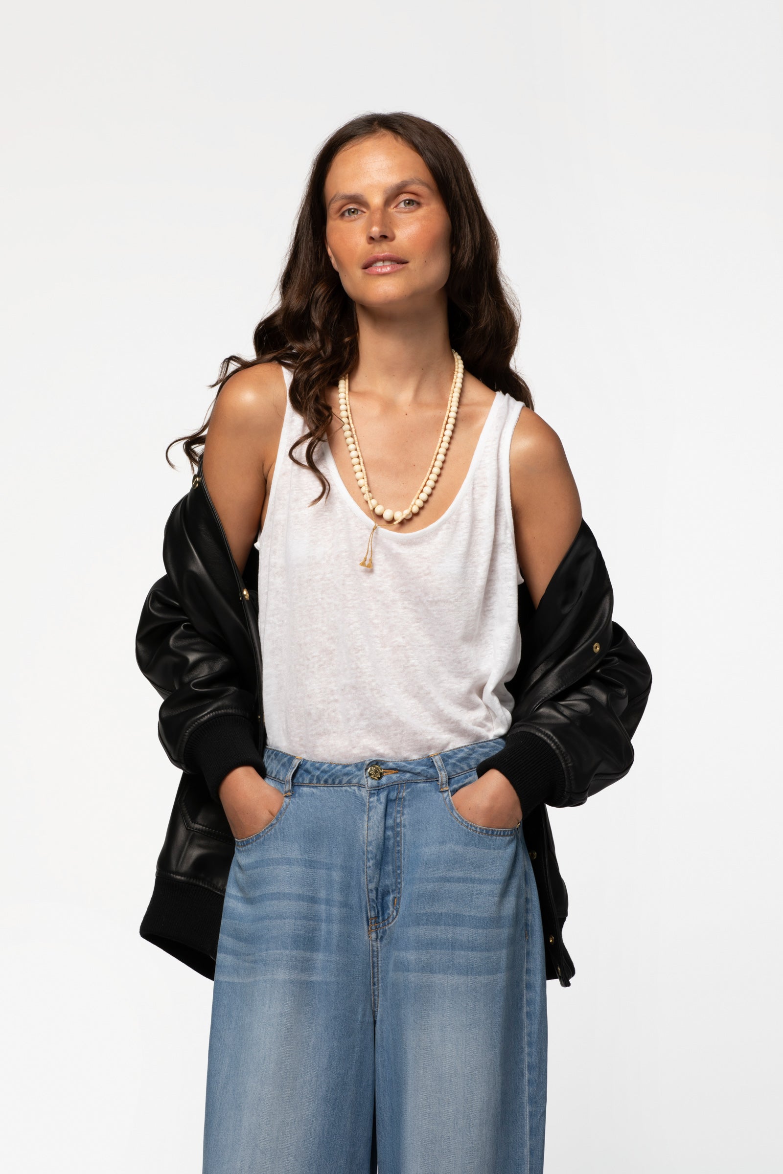 Top lin léger MAX&MOI mode femme luxe blanc