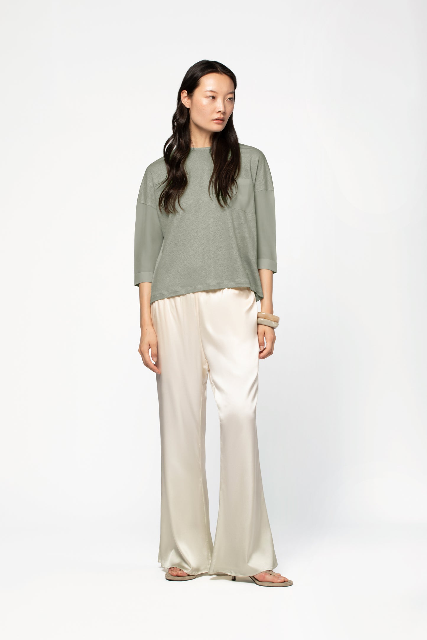 T-shirt lin femme luxe MAX&MOI vert