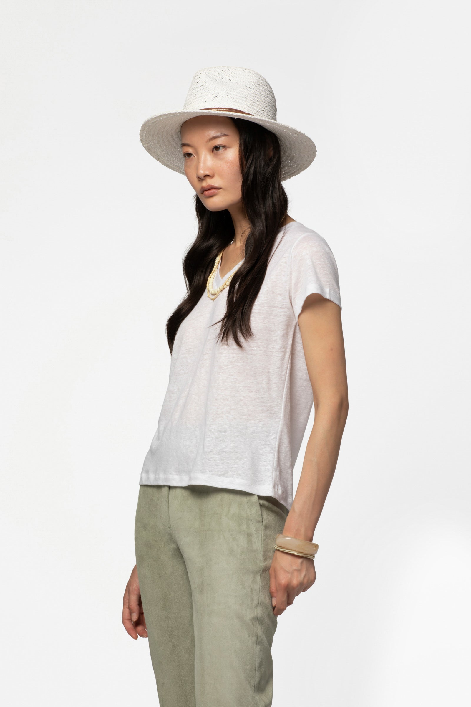 Top lin léger MAX&MOI mode femme luxe blanc