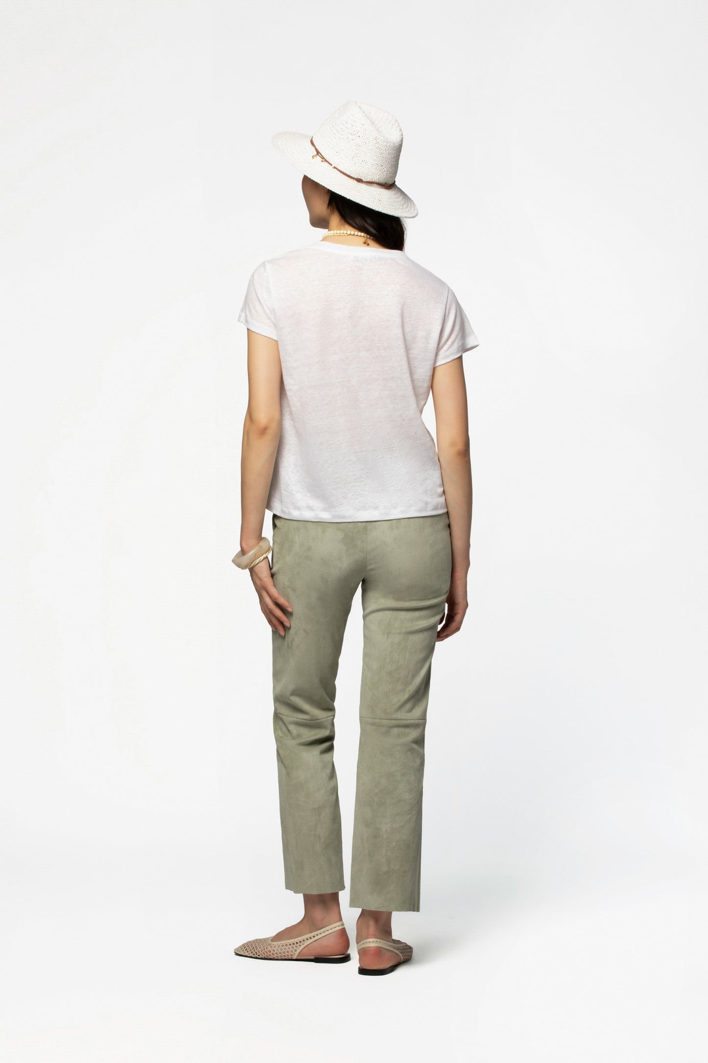 T-shirt lin manches courtes luxe femme MAX&MOI silhouette contemporaine blanc