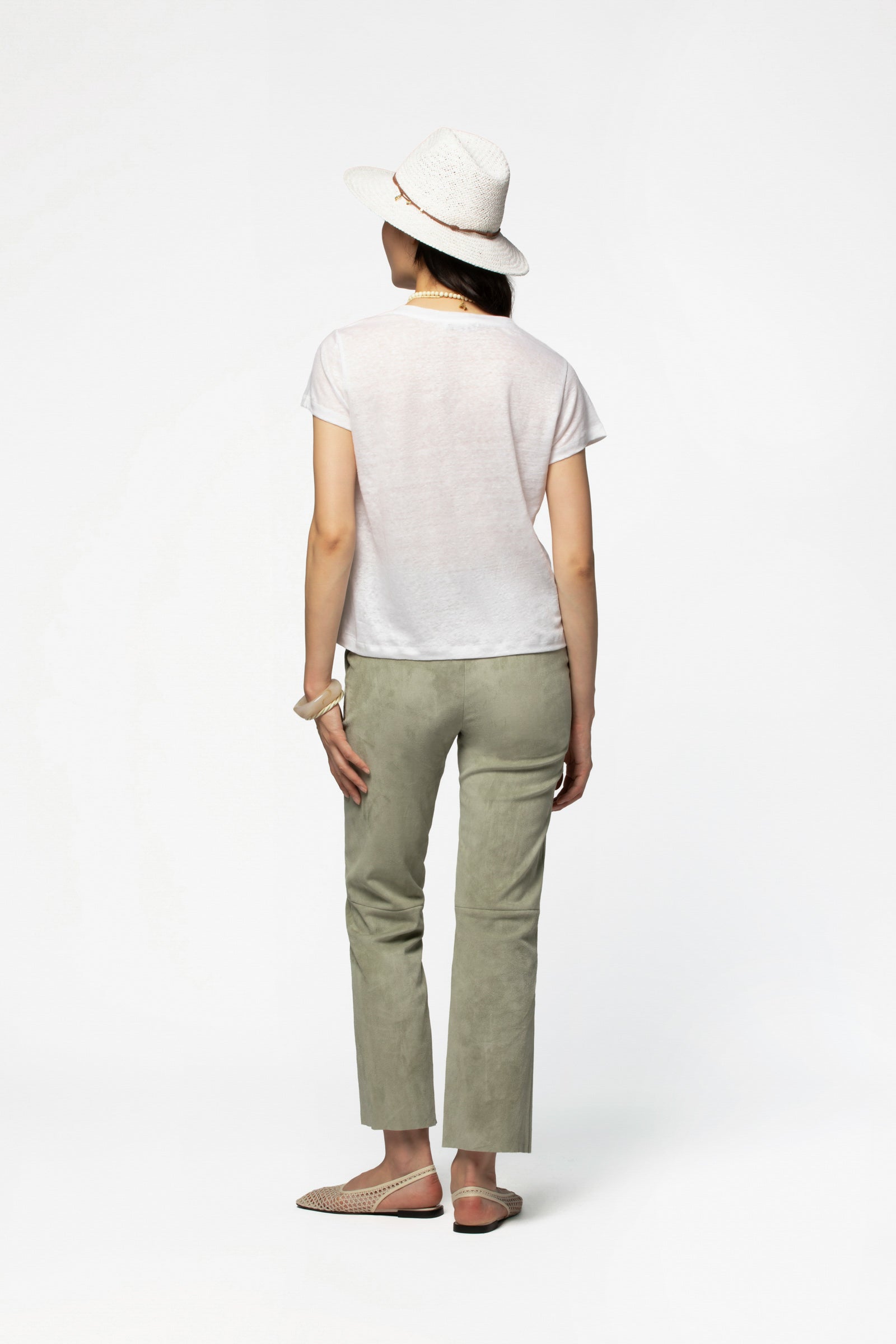 T-shirt lin manches courtes luxe femme MAX&MOI silhouette contemporaine blanc