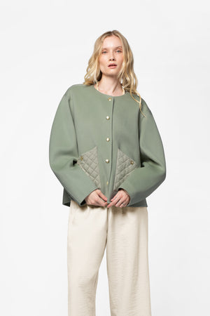 Veste cachemire femme mode luxe MAX&MOI kaki