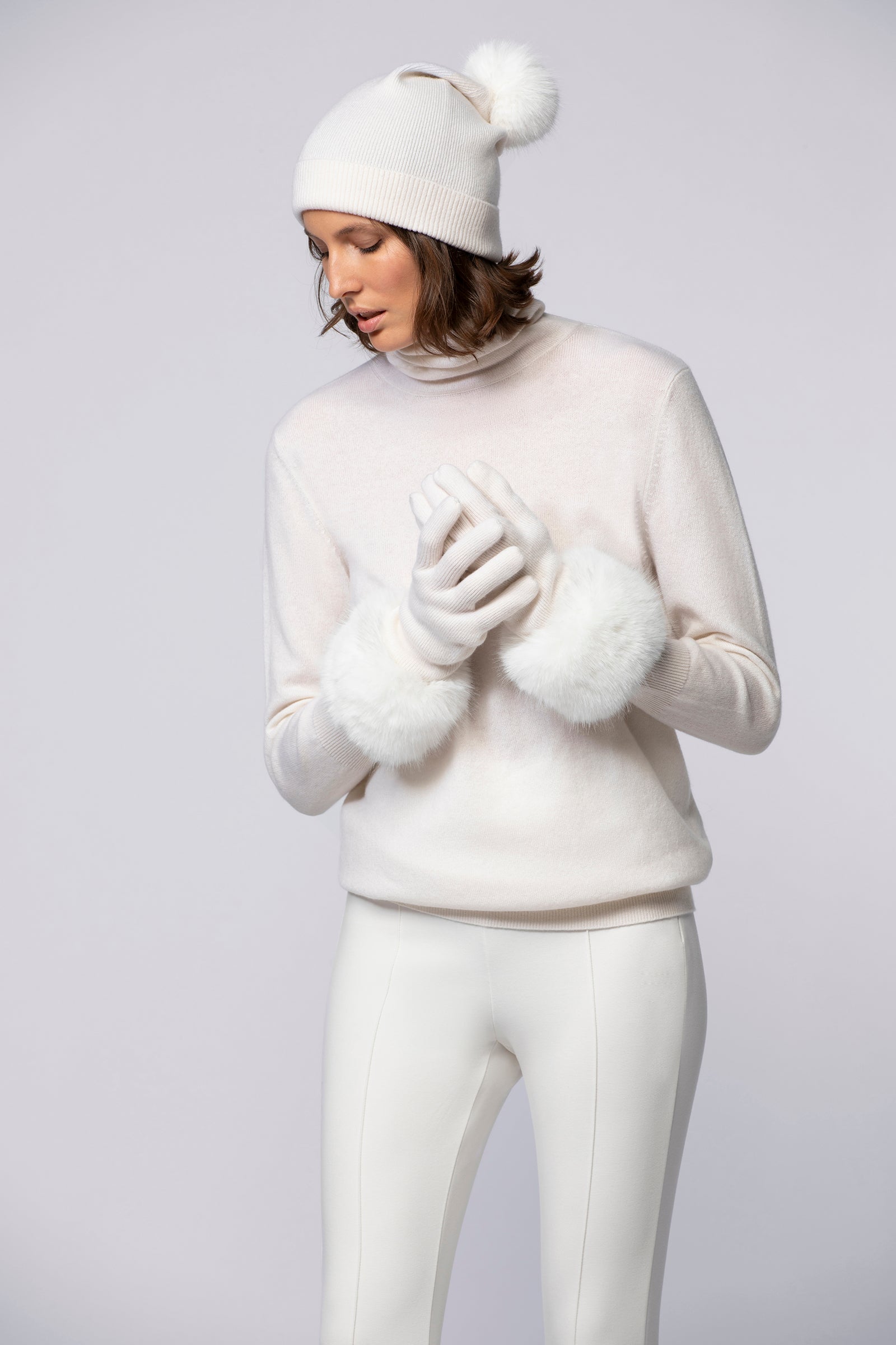 Gants ADALIA blanc en laine cachemire haut de gamme MAX&MOI