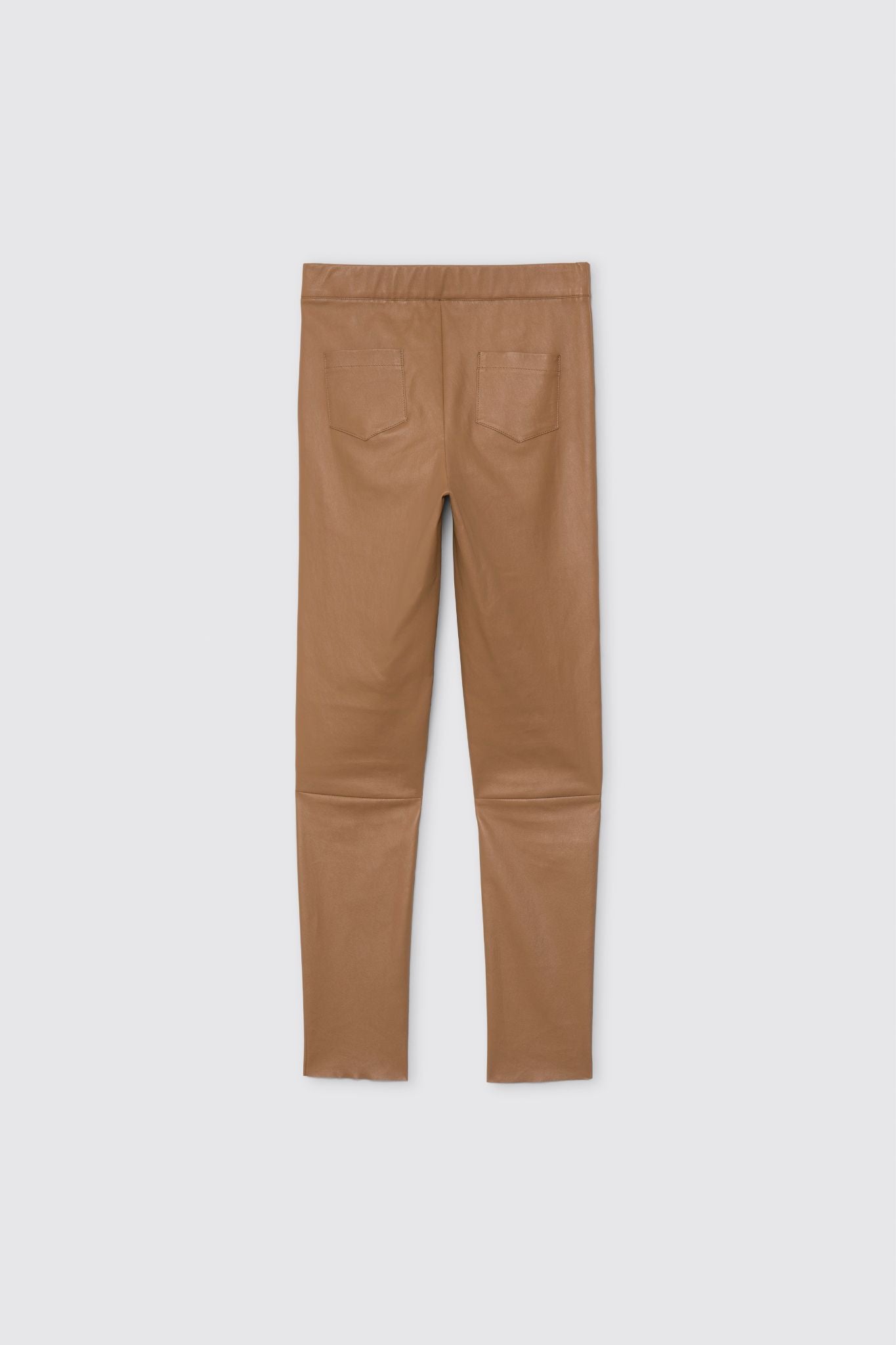 Pantalon BAMBA camel en cuir d'agneau haut de gamme MAX&MOI