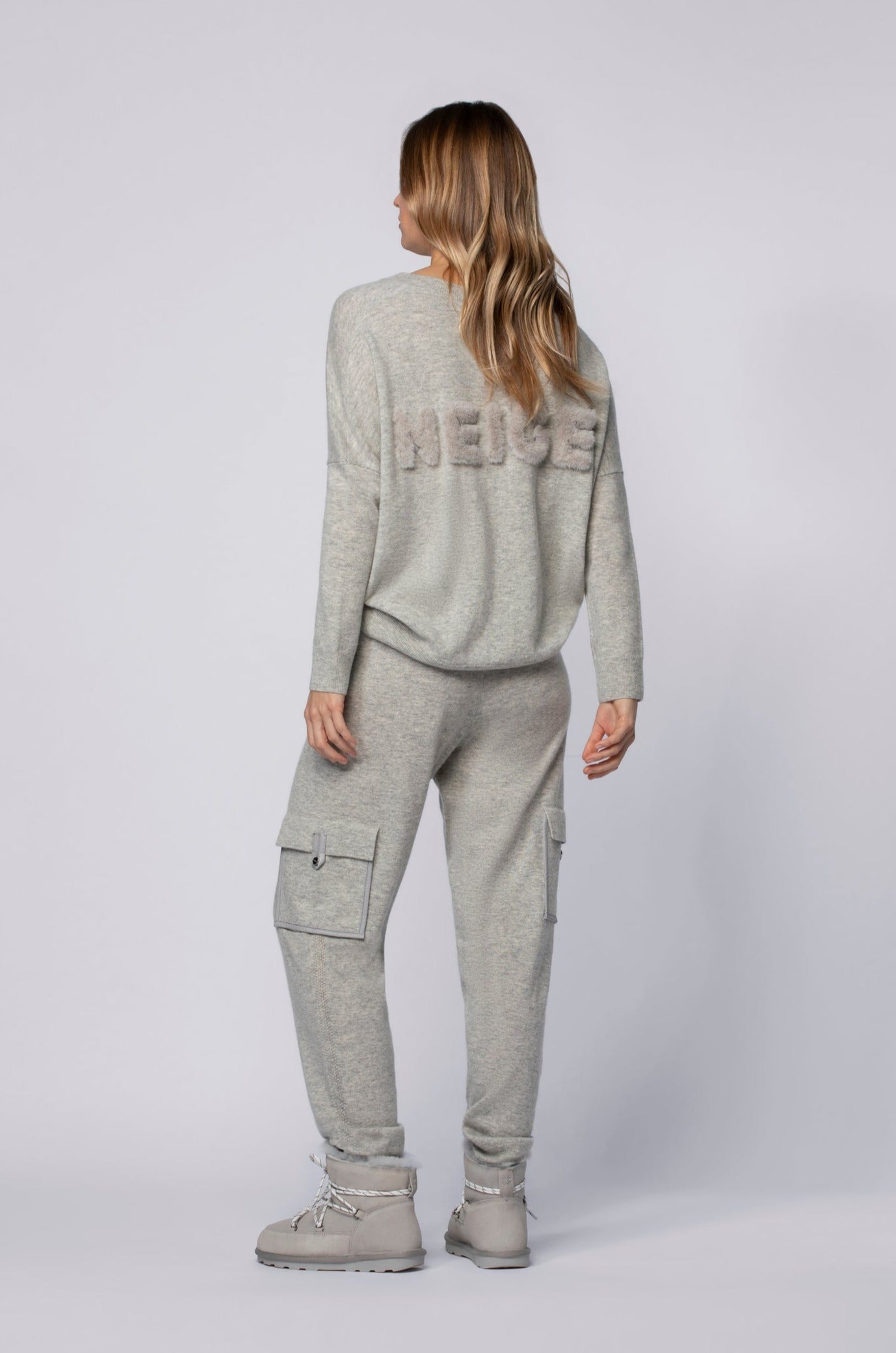 Pantalon BERNA gris en laine cachemire haut de gamme MAX&MOI