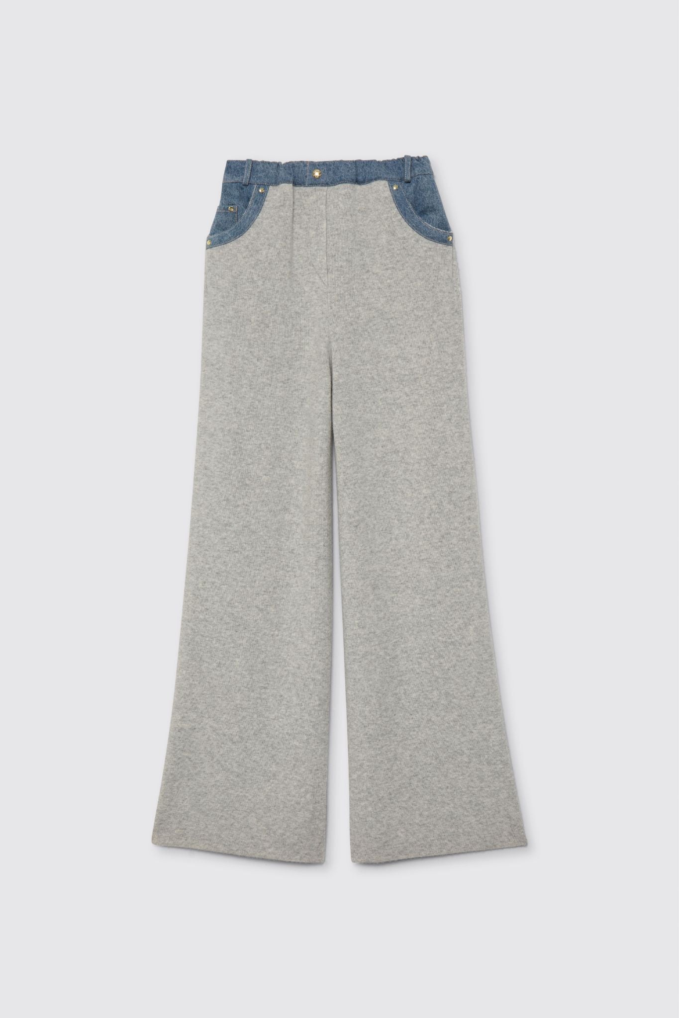 Pantalon BINA gris en laine mérinos cachemire haut de gamme MAX&MOI