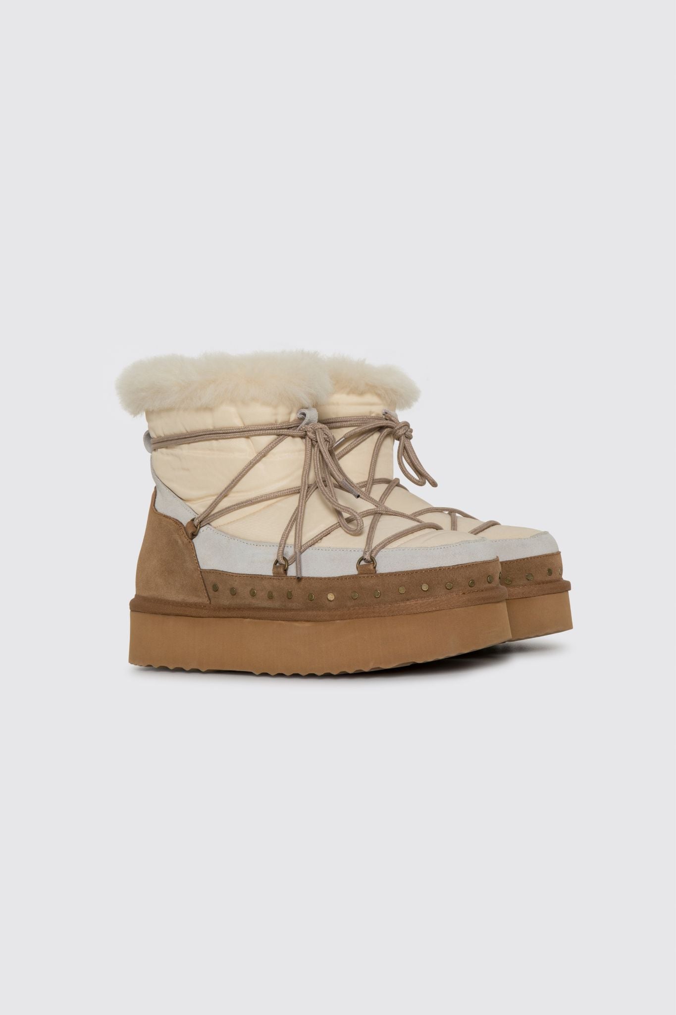 Bottes ANARA blanc en cuir mouton haut de gamme MAX&MOI