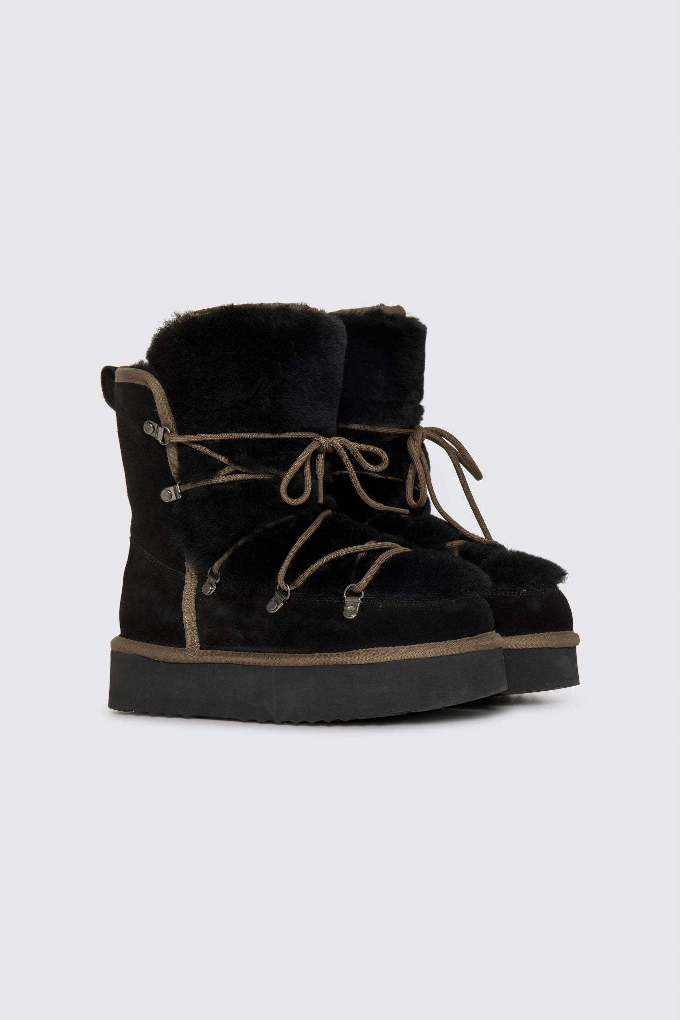 Bottes AVINA noir en cuir mouton haut de gamme MAX&MOI