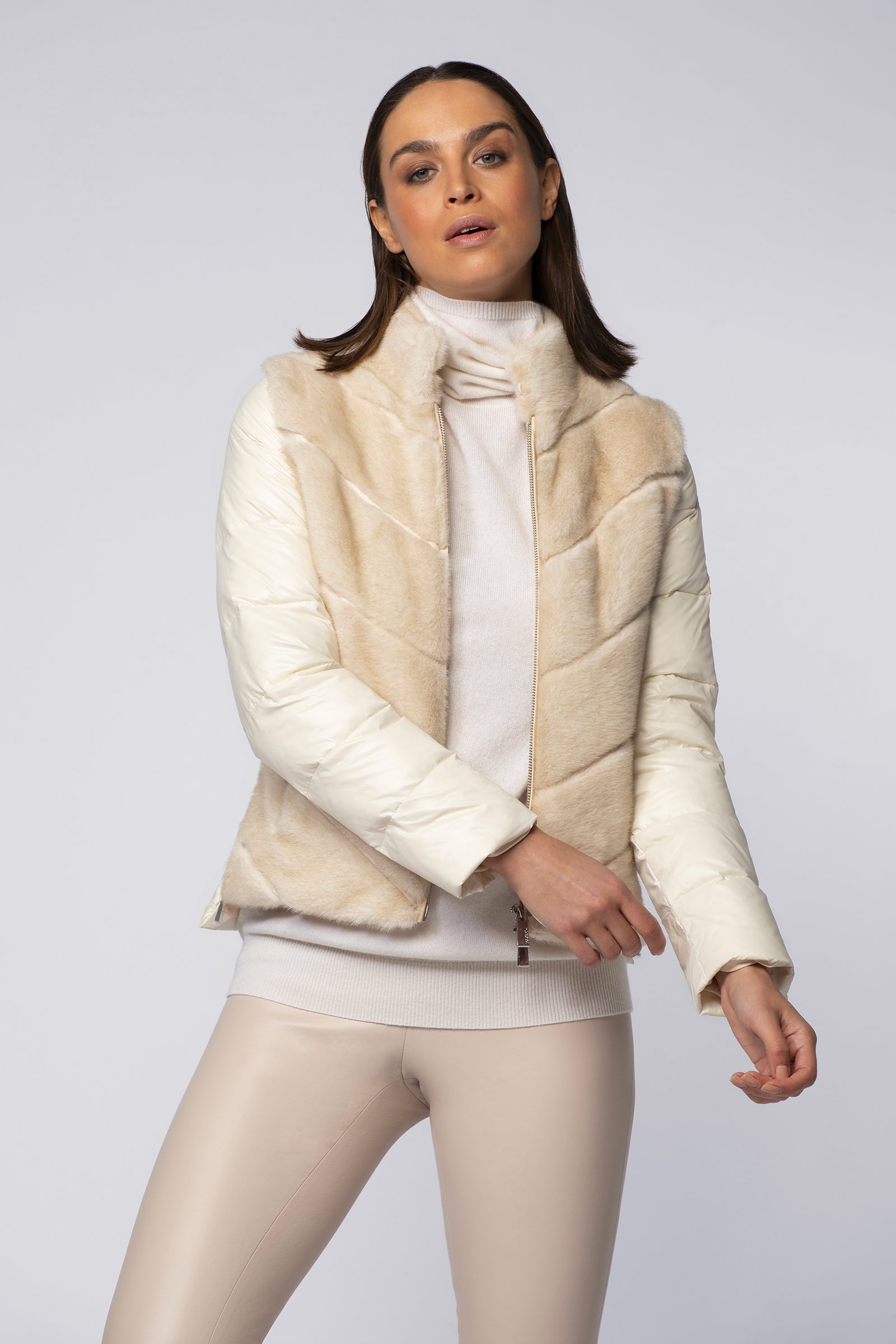 Manteau et veste en cachemire laine et fausse fourrure pour femme Mode Femme Luxe Maxemoi