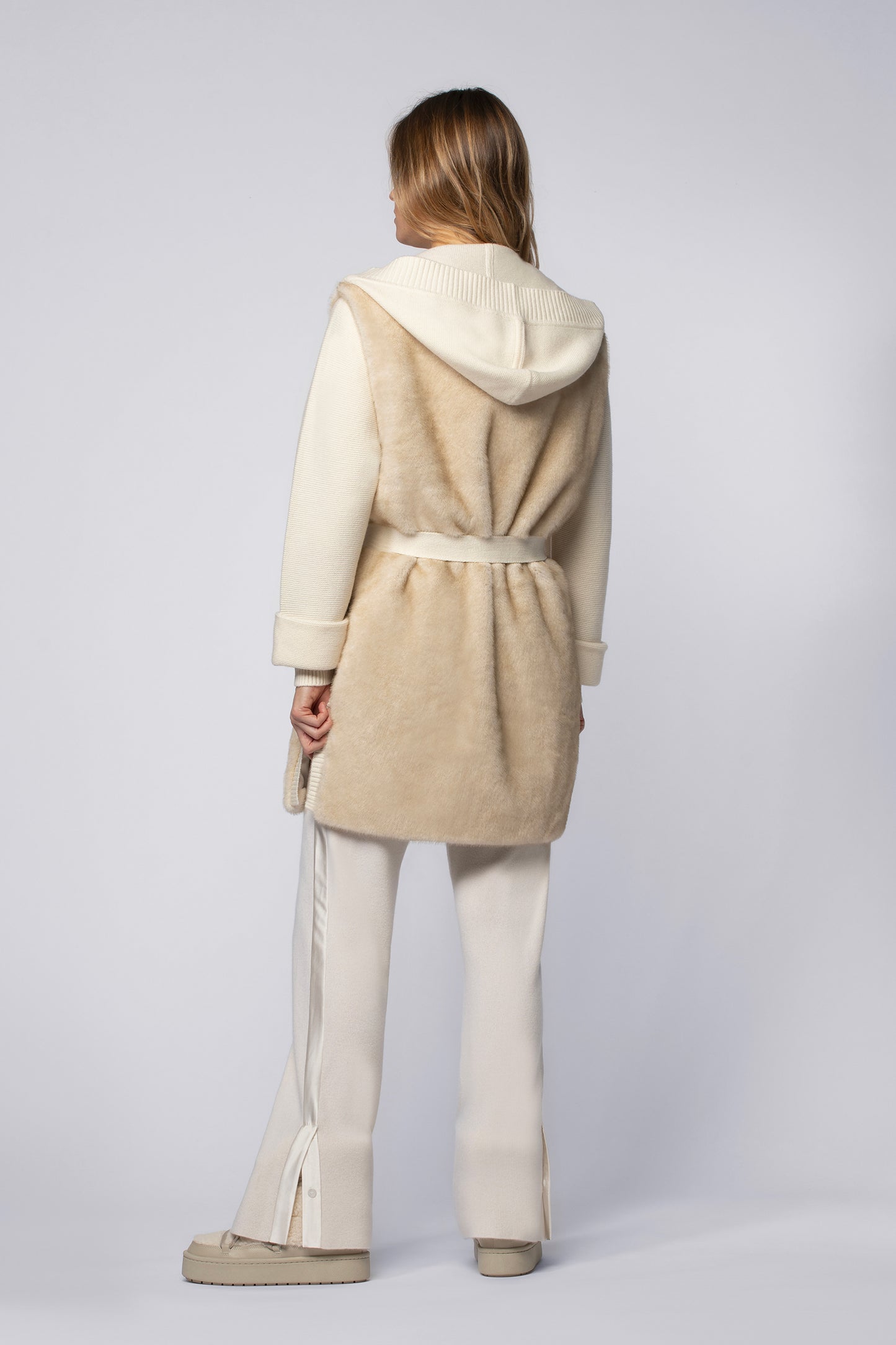 Gilet GOLIA blanc en laine cachemire haut de gamme MAX&MOI