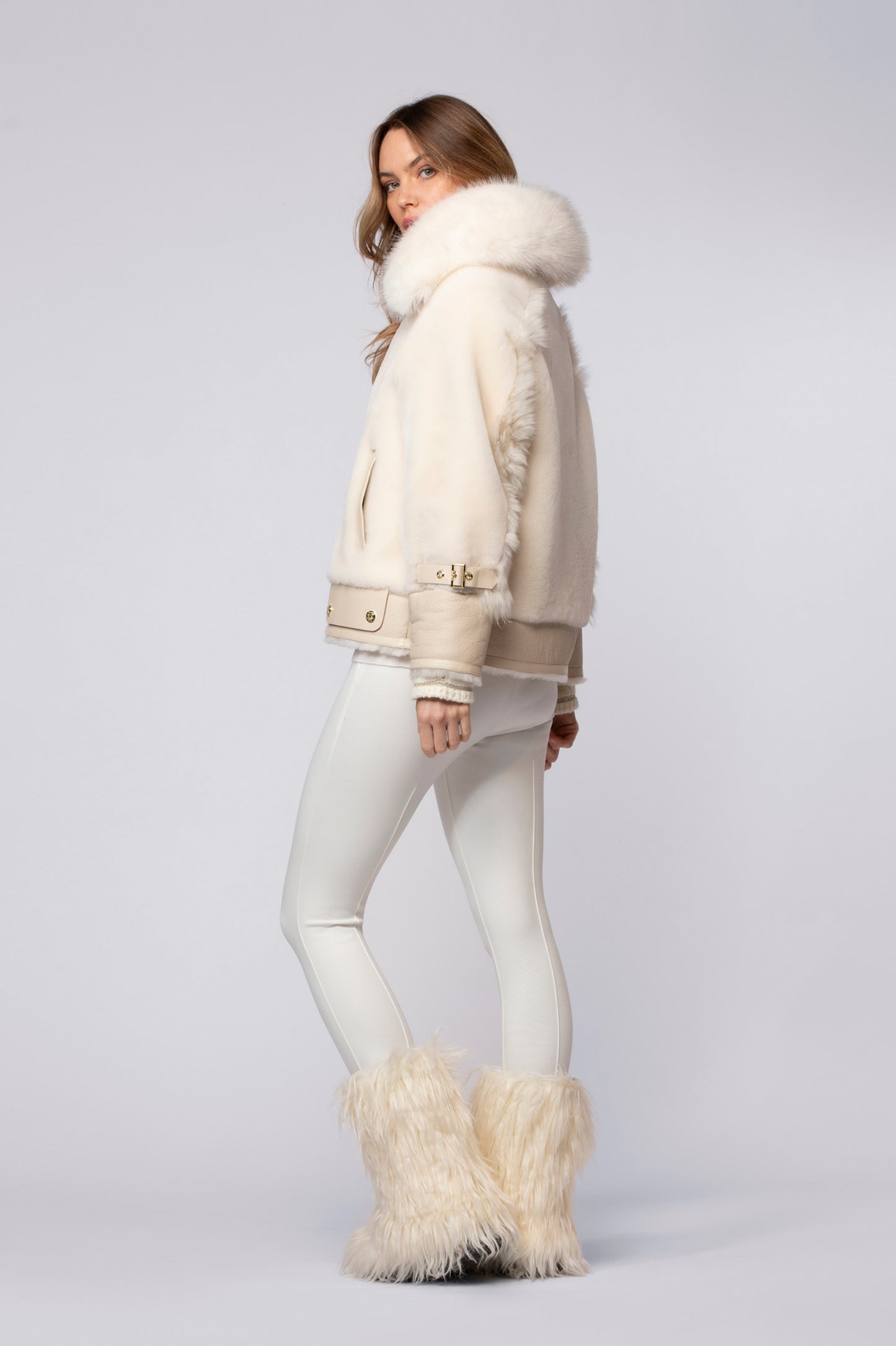 Veste MADON beige en peau de mouton haut de gamme MAX&MOI