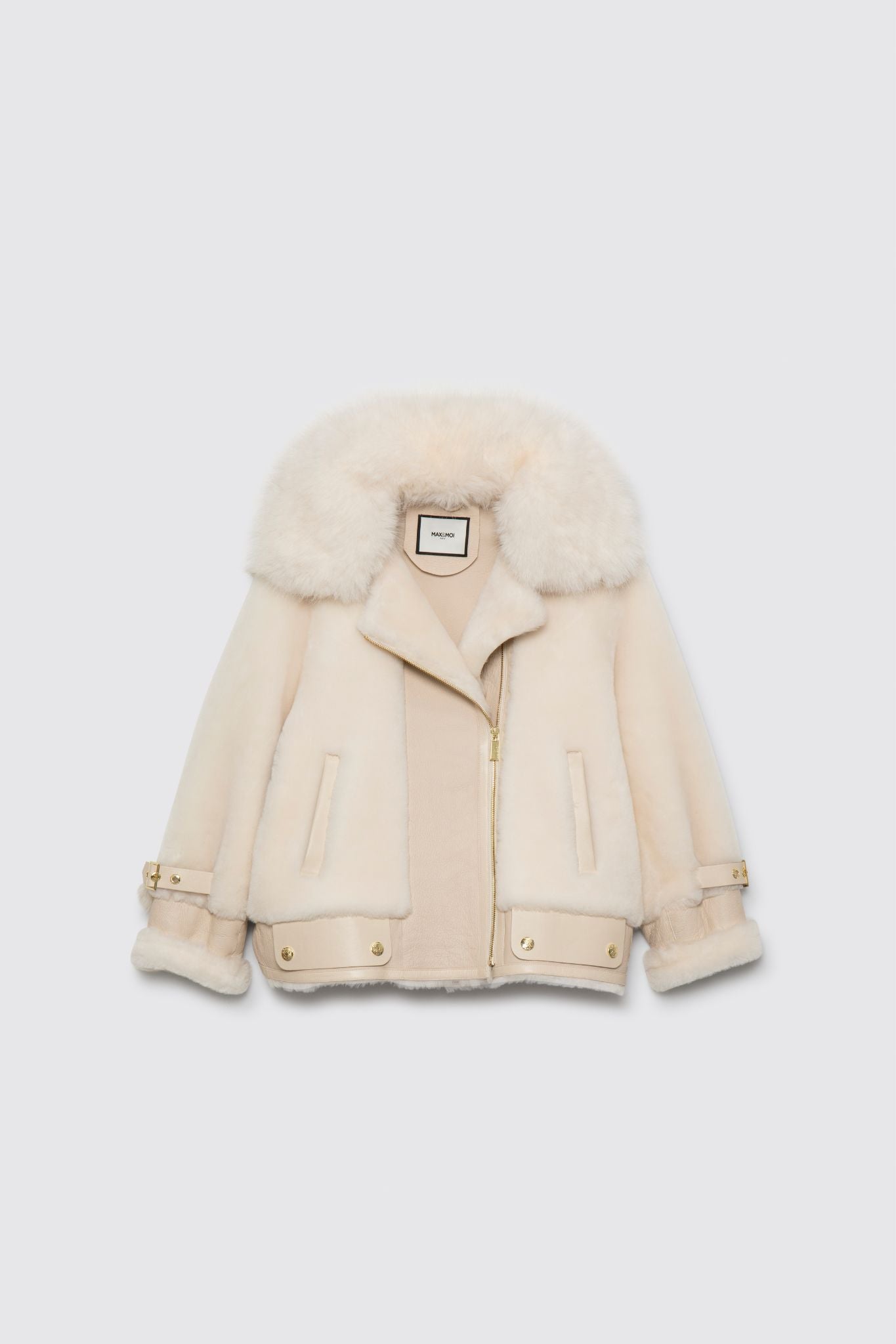 Veste MADON beige en peau de mouton haut de gamme MAX&MOI