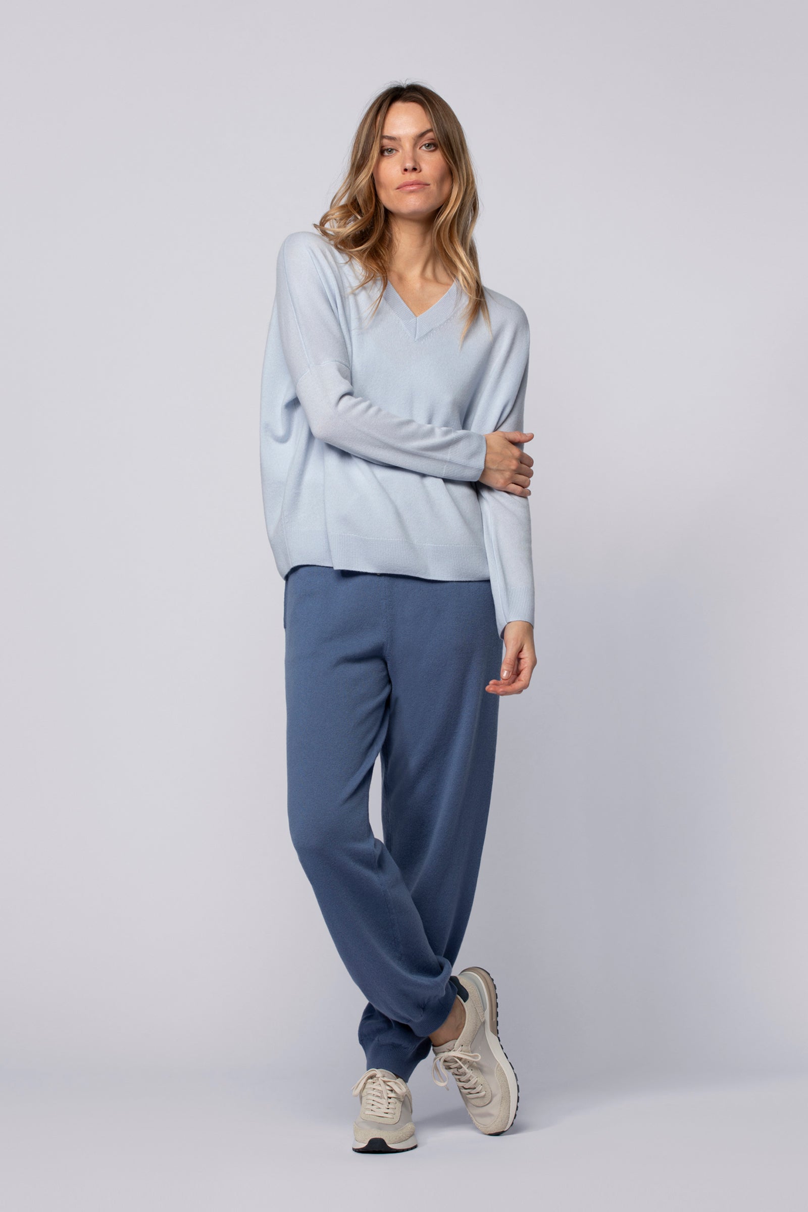 Pull PACY bleu ciel en laine cachemire haut de gamme MAX&MOI