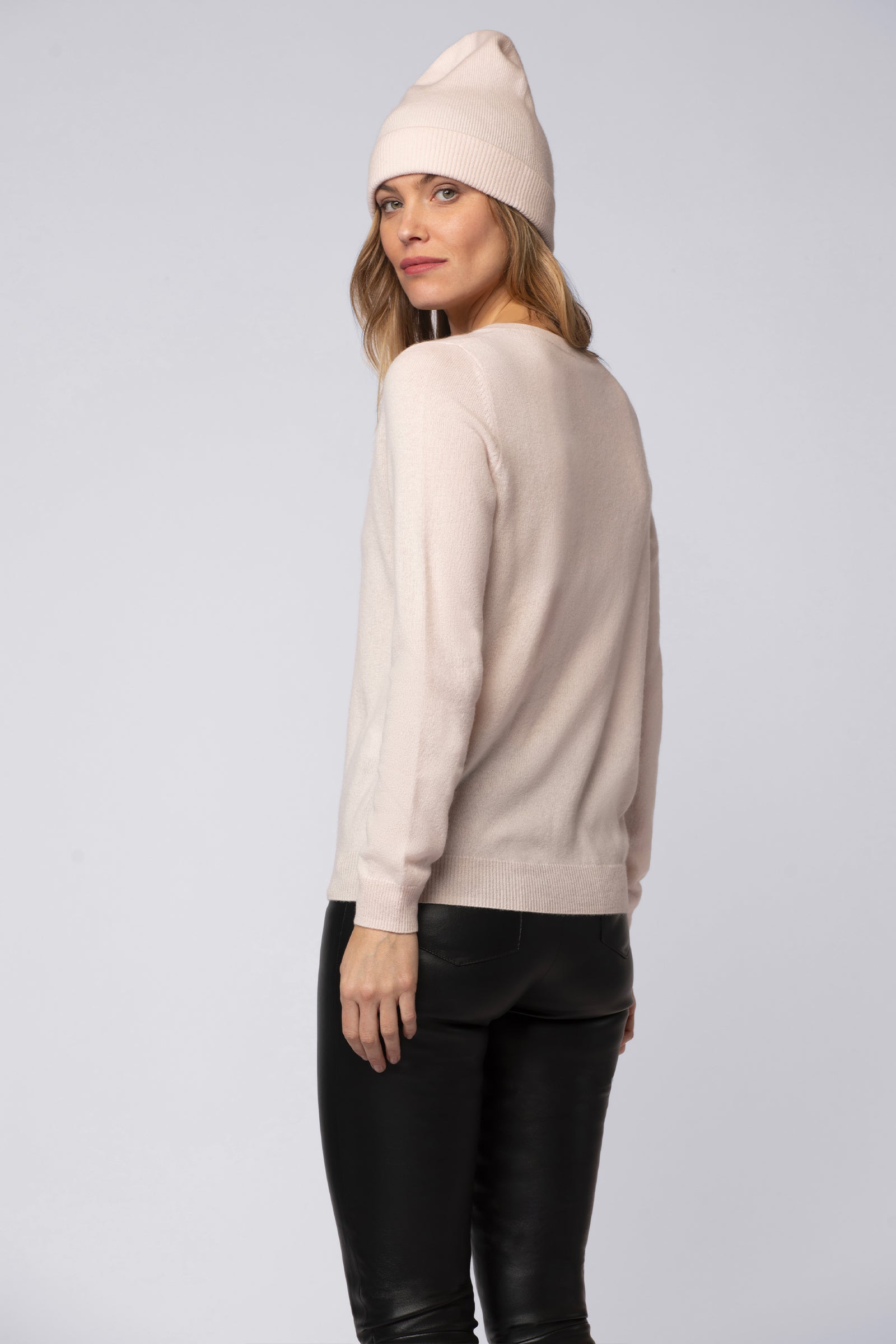 Pull PALANI rose chamallow en cachemire haut de gamme MAX&MOI