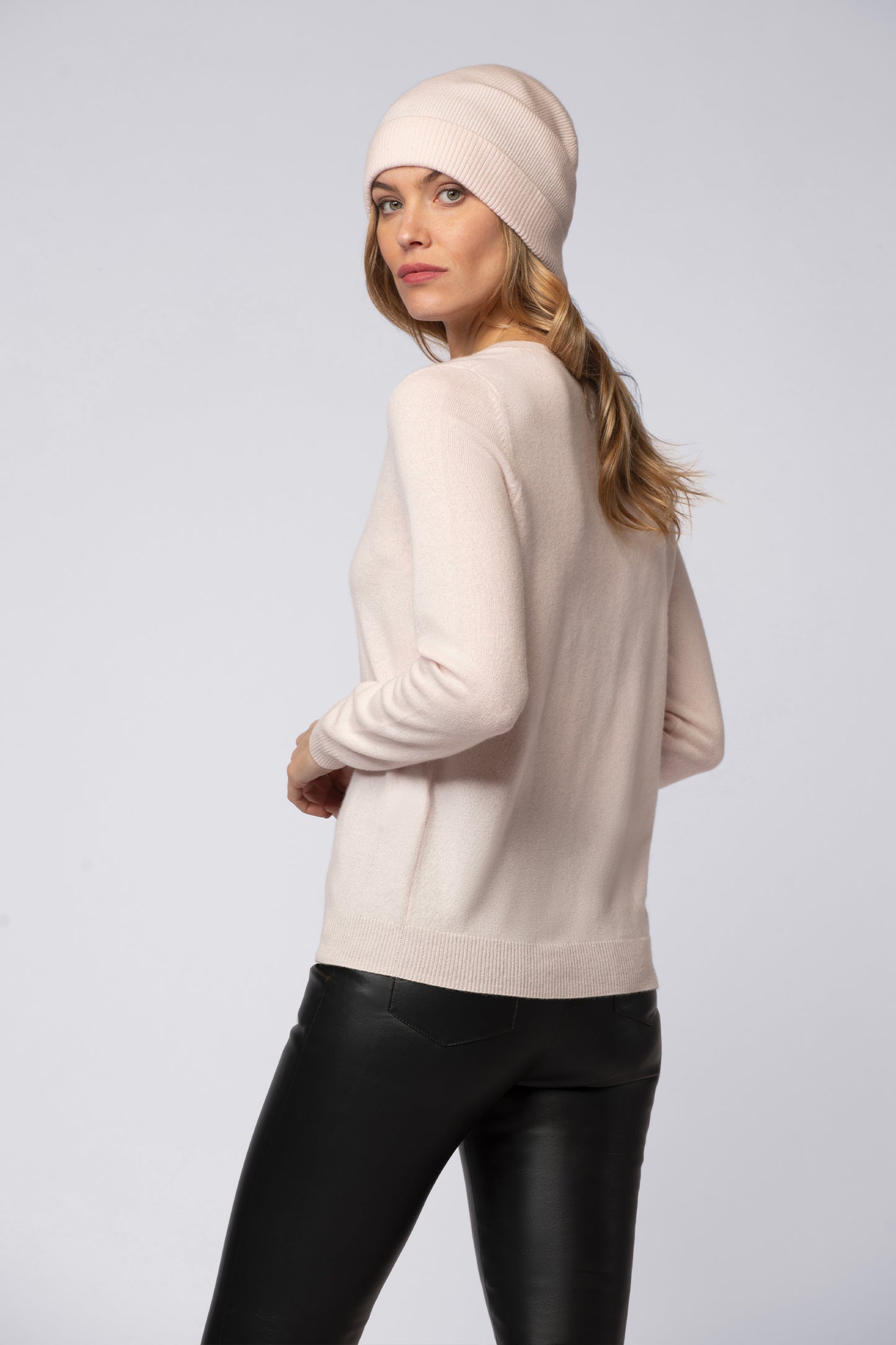 Pull PALANI rose chamallow en cachemire haut de gamme MAX&MOI