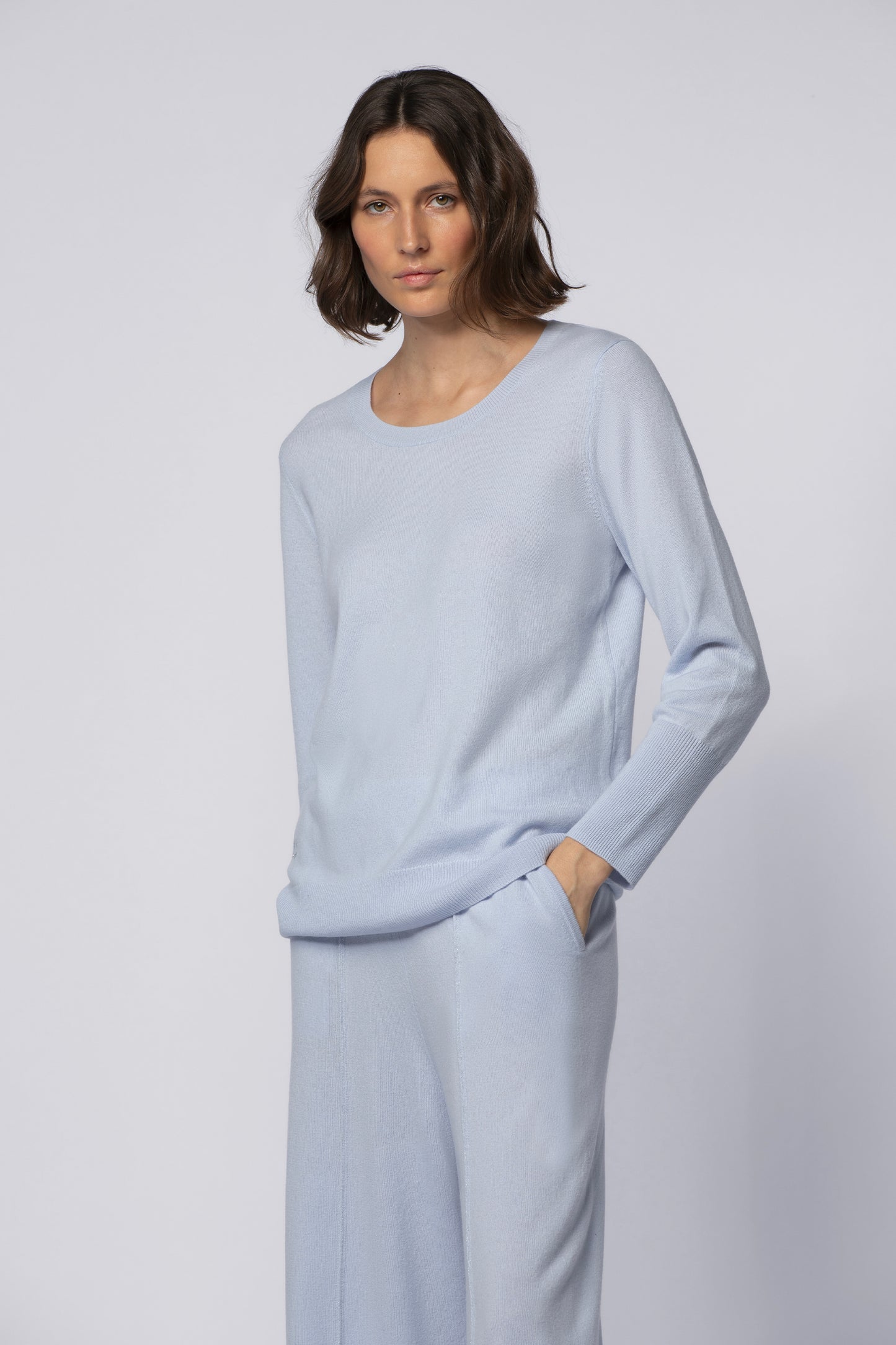 Pull PARY bleu ciel en cachemire haut de gamme MAX&MOI