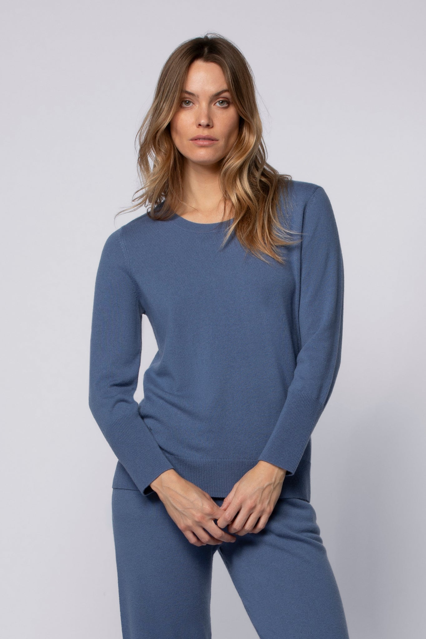 Pull PARY bleu océan en cachemire haut de gamme MAX&MOI