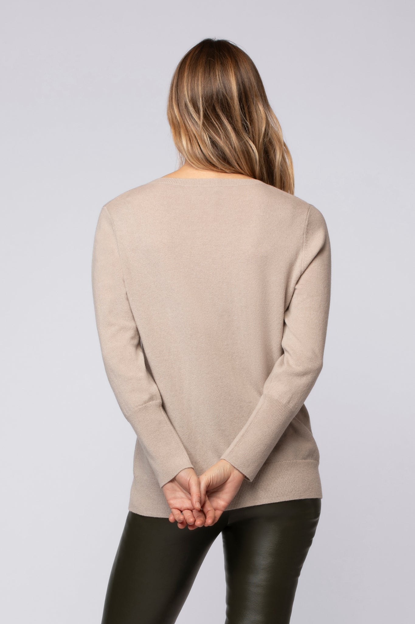 Pull PARY taupe en cachemire haut de gamme MAX&MOI