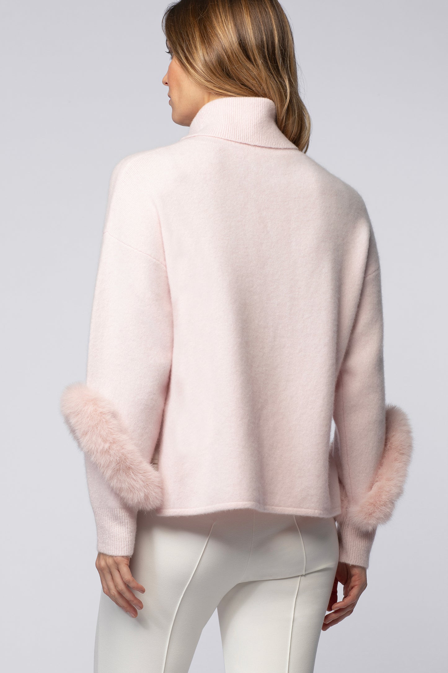 Pull PEYTON rose chamallow en cachemire haut de gamme MAX&MOI