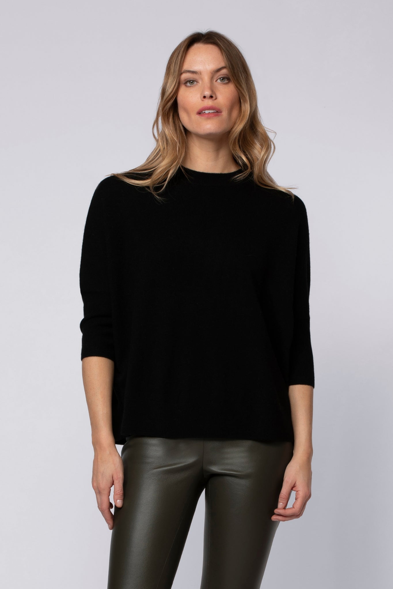 Pull PIBA noir en laine cachemire haut de gamme MAX&MOI