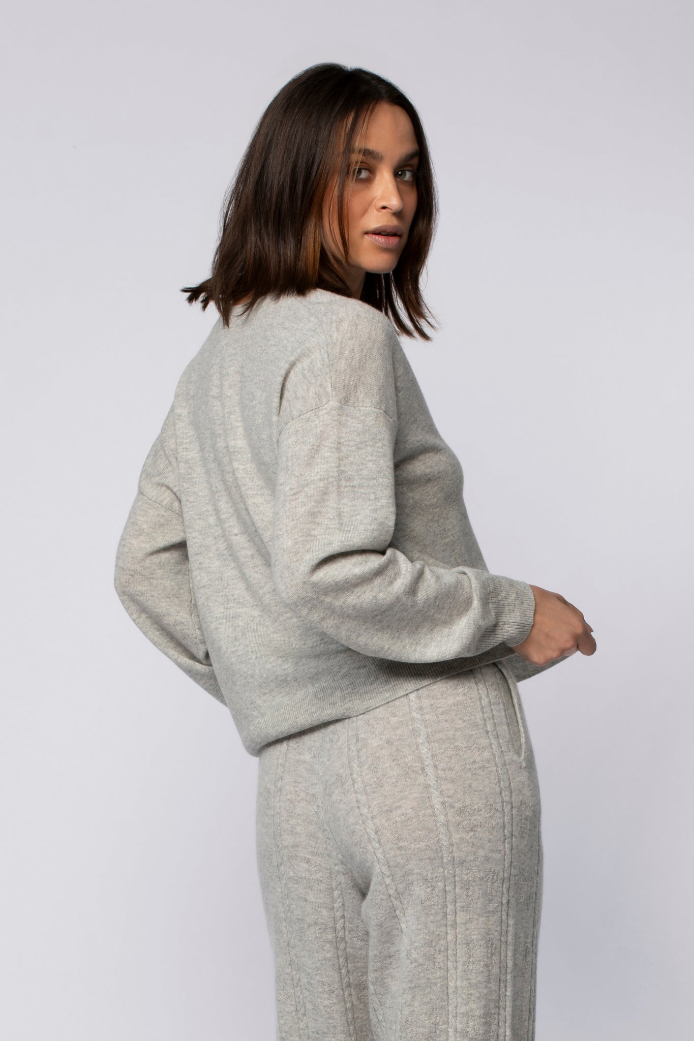 Pull POLIANA gris en cachemire haut de gamme MAX&MOI