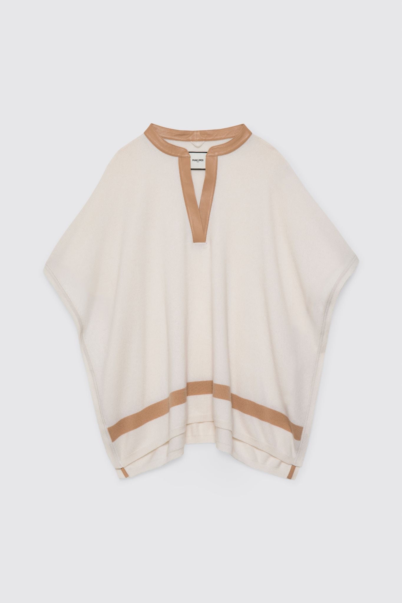 Poncho POTI blanc en laine cachemire haut de gamme MAX&MOI