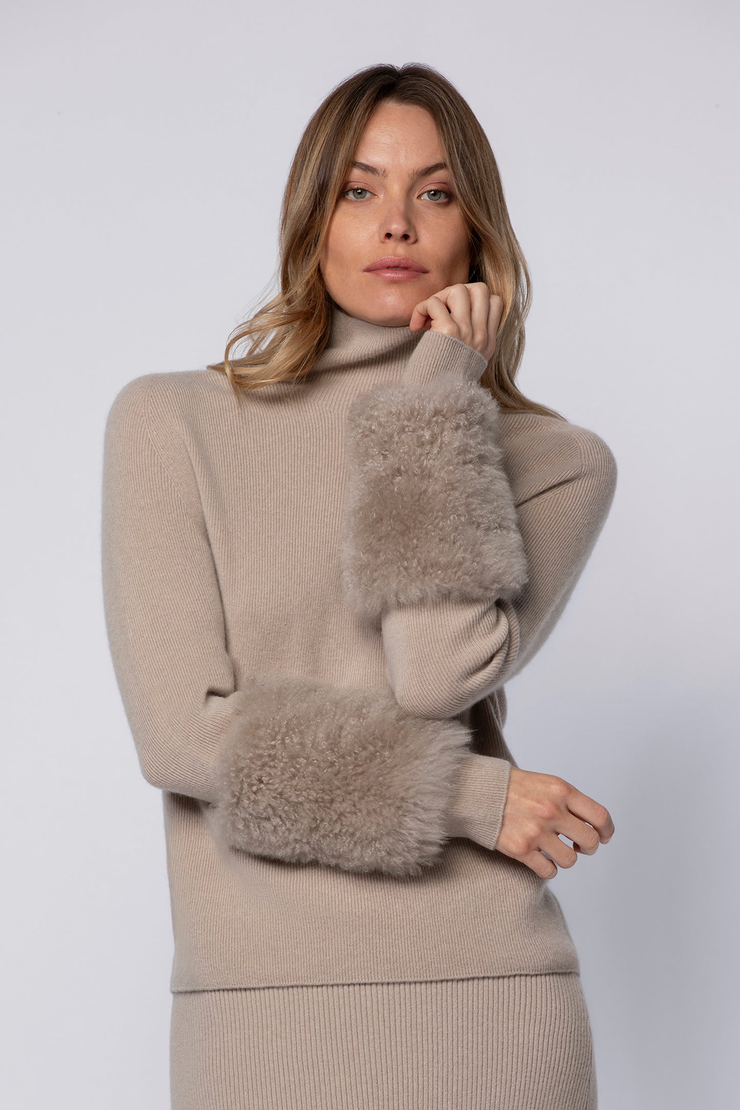 Pull PRANA taupe en laine cachemire haut de gamme MAX&MOI