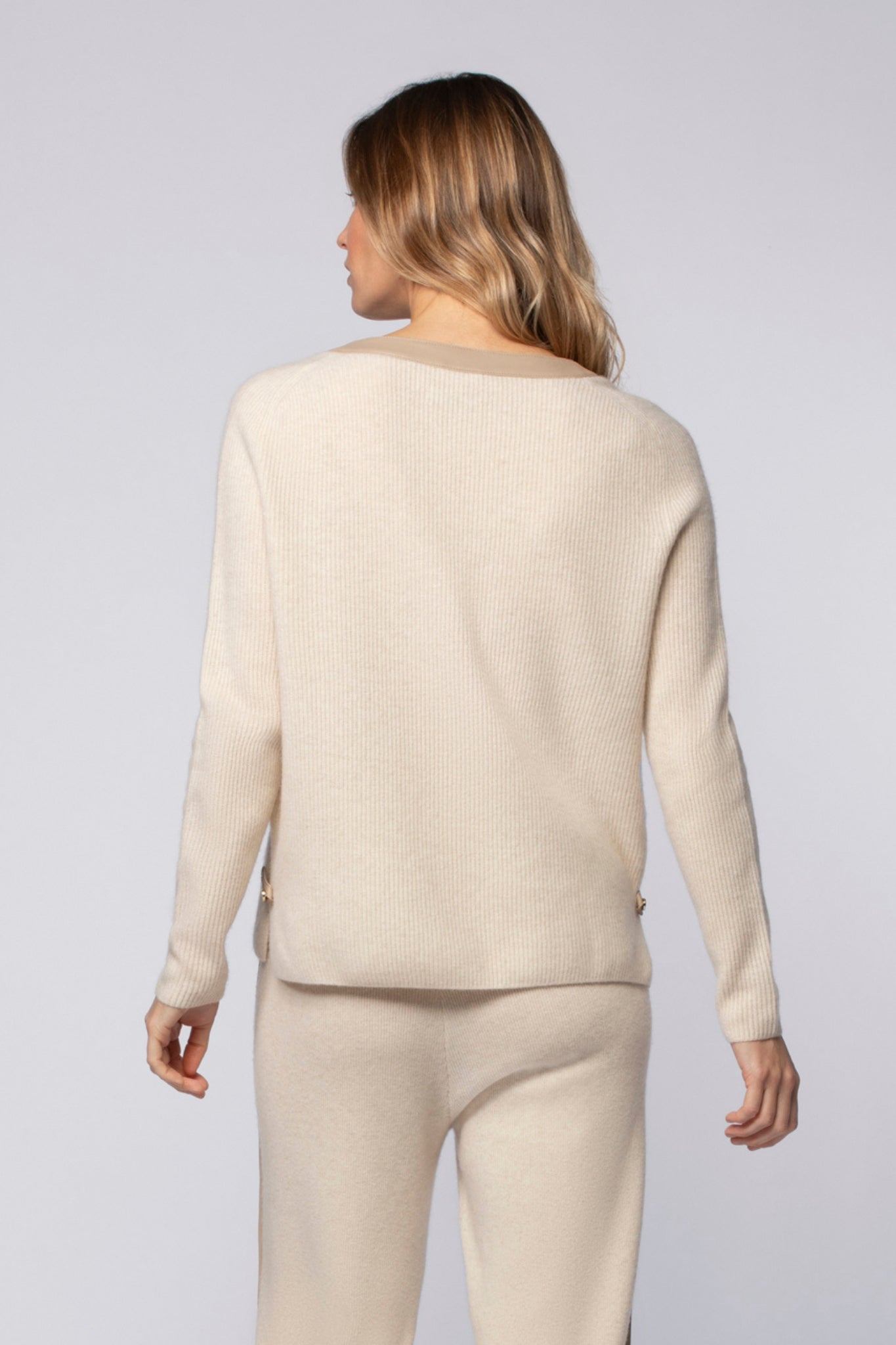 Pull PRESTON beige en laine cachemire haut de gamme MAX&MOI