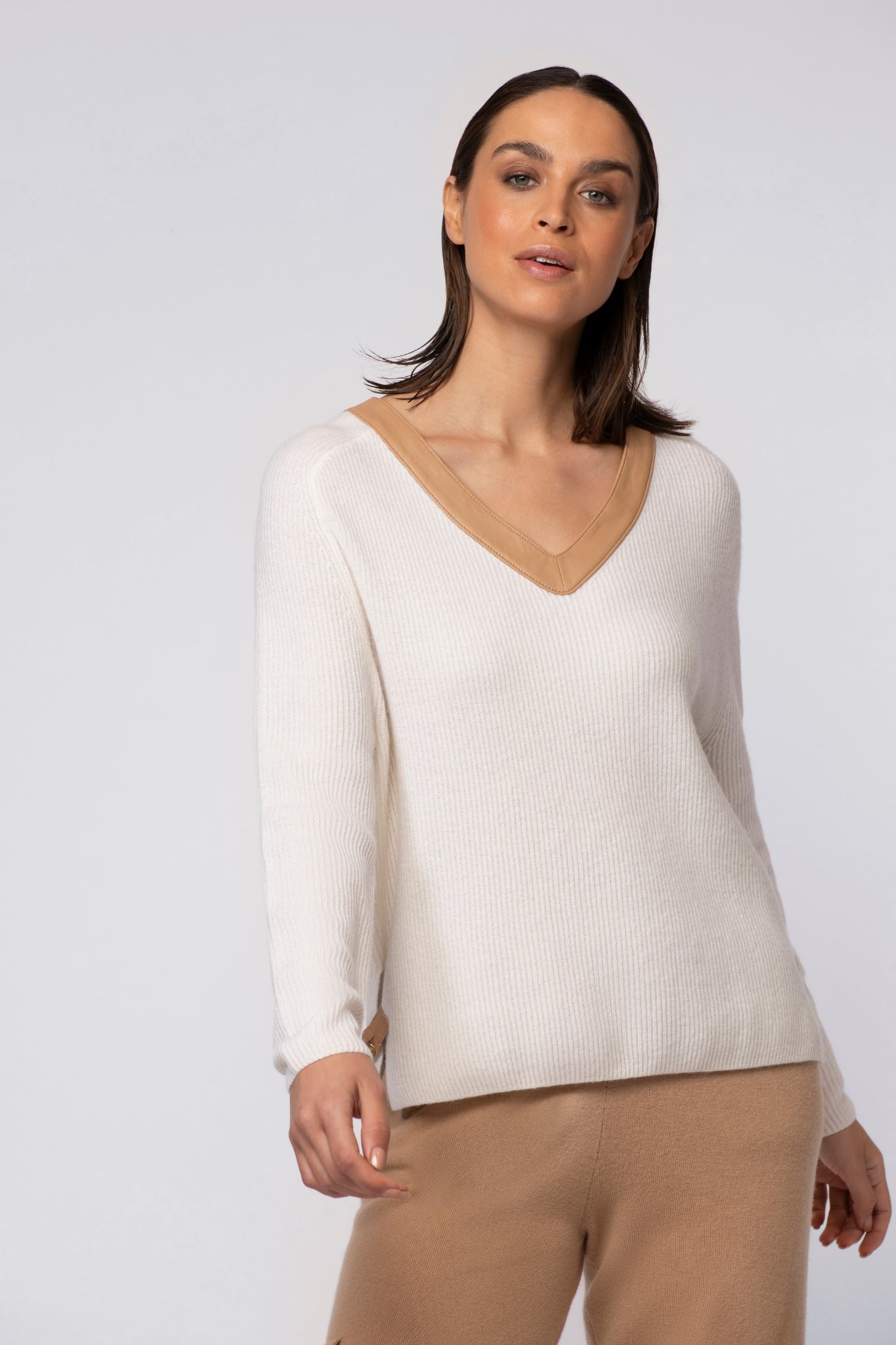 Pull PRESTON blanc en laine cachemire haut de gamme MAX&MOI